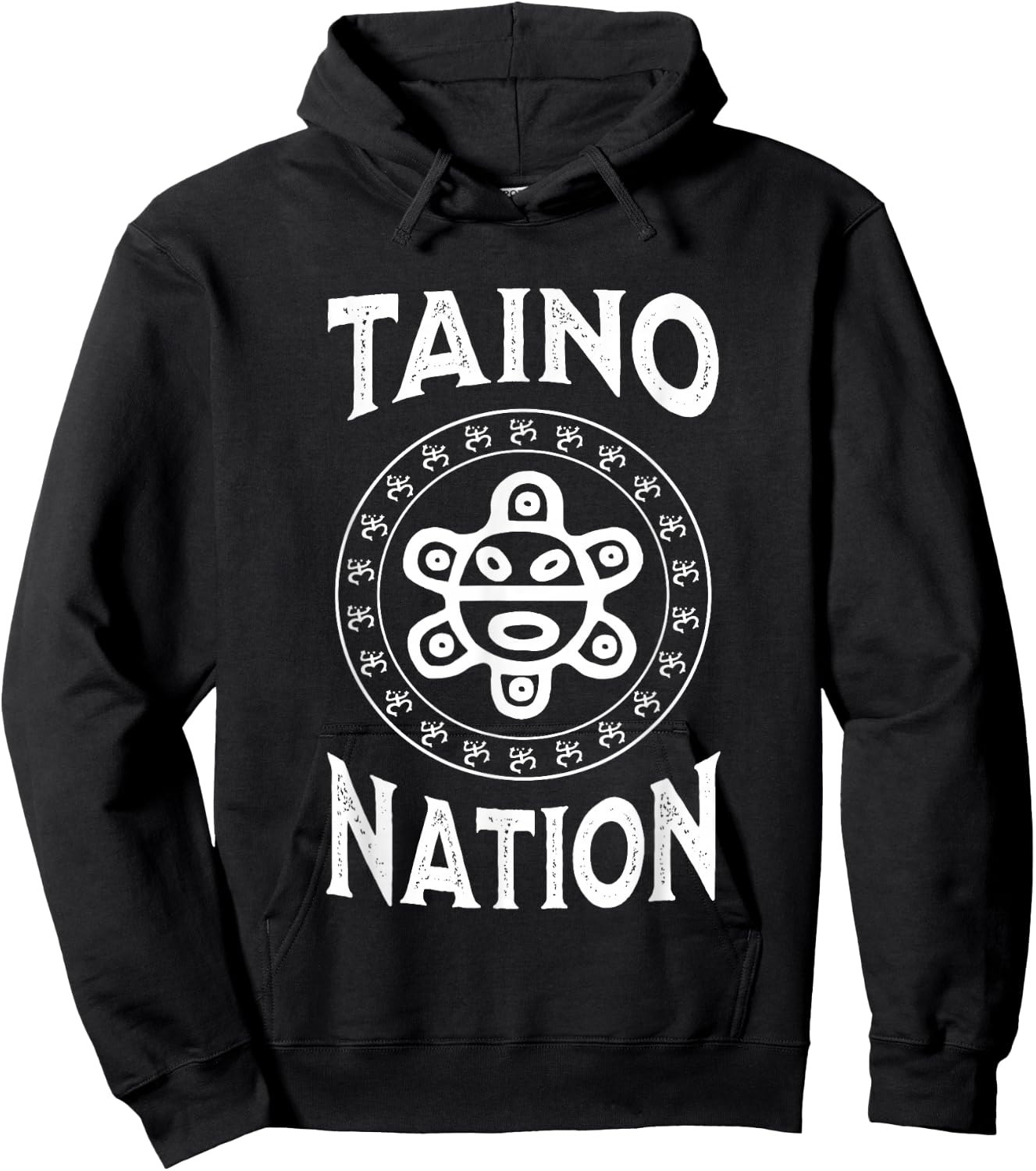 White Taino Nation Coqui Sun Boricua Taino Puerto Rico Hoodie - Hoodie | Black