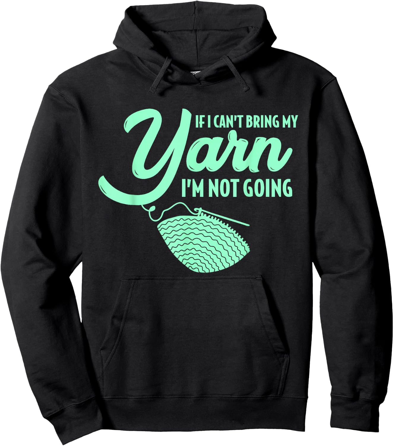Crocheting Knitting Yarn Hoodie - Hoodie | Black