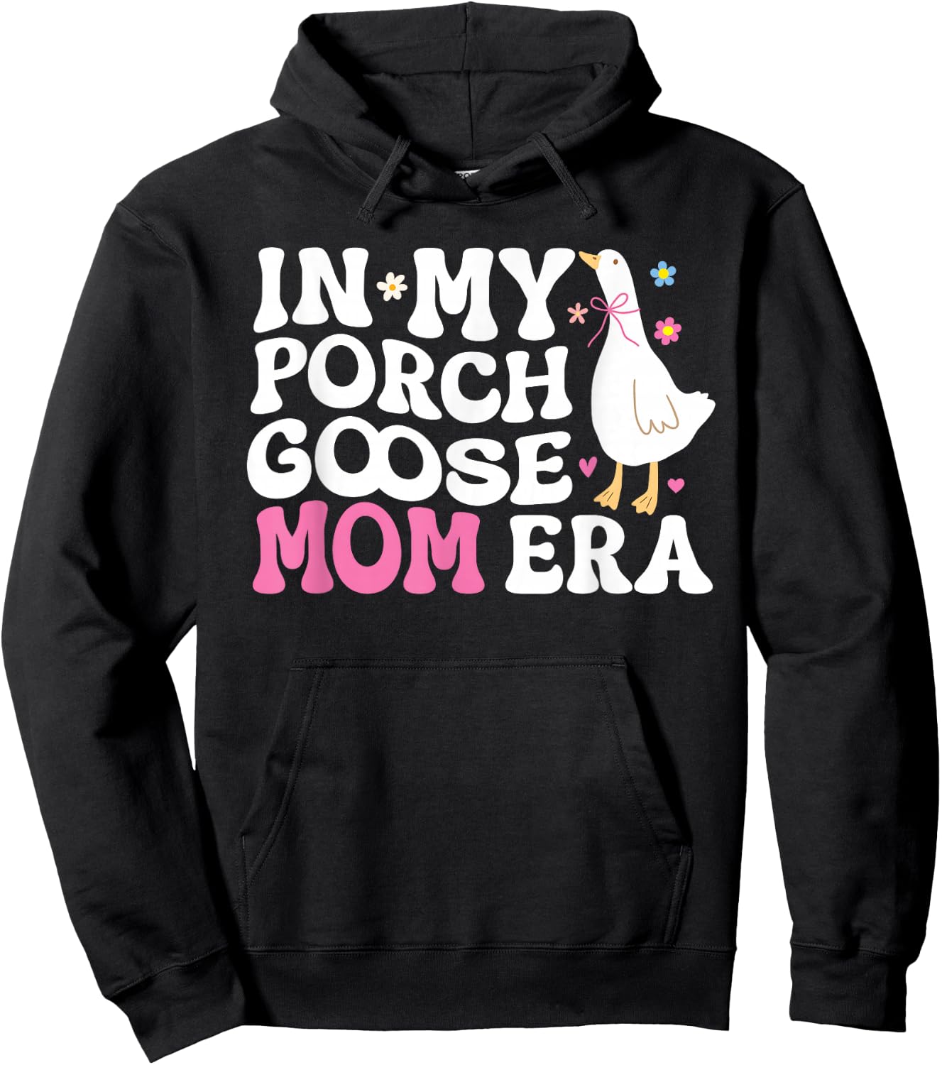 cool In My Porch Goose Mom Era Hoodie - Hoodie | Black