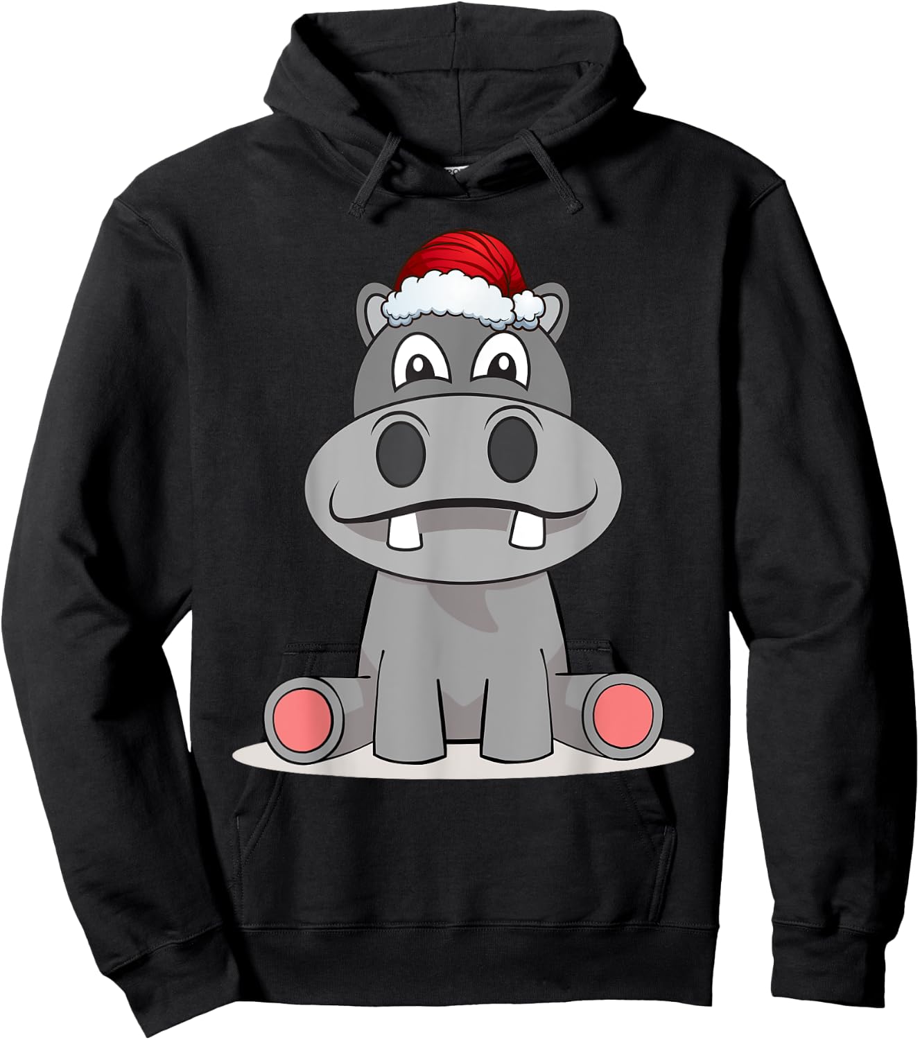 Hippopotamus Christmas | Happy Hippo Gift Hoodie - Hoodie | Black
