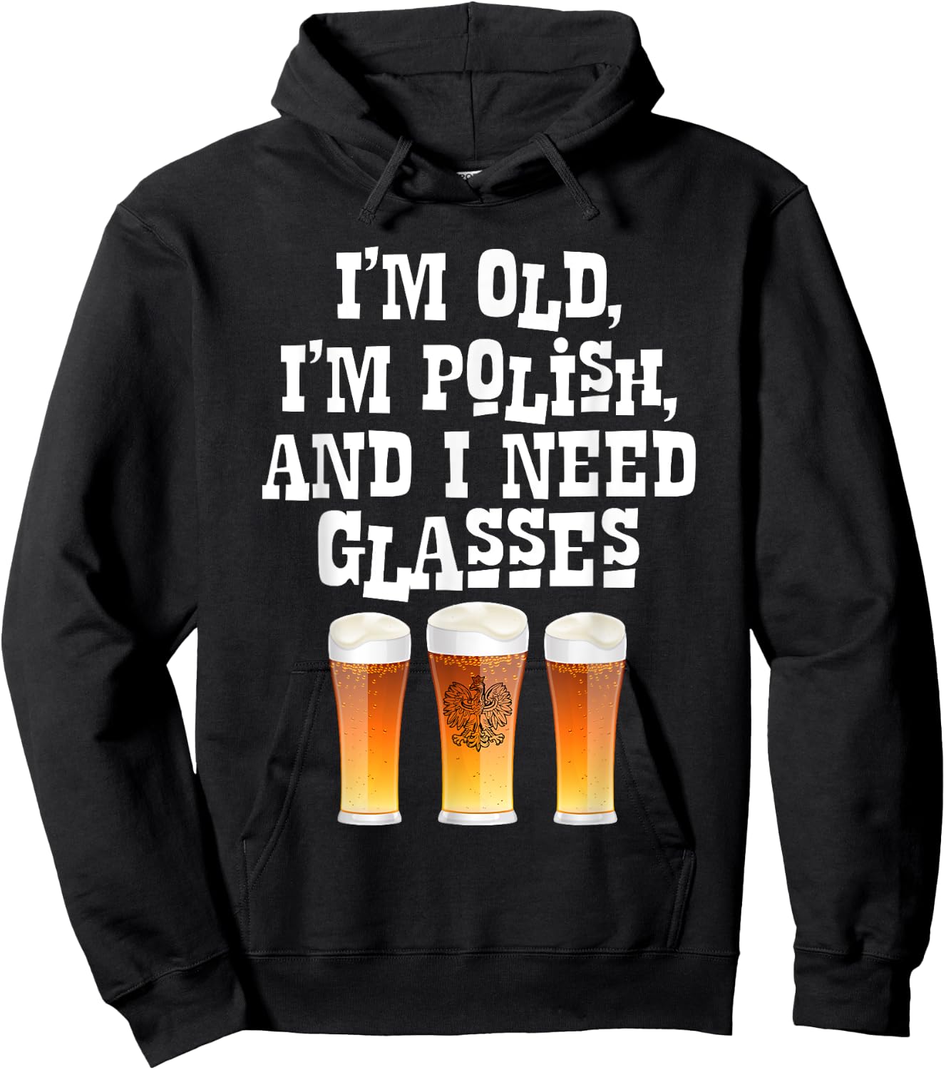 Im Old And Polish And I Need Glasses T Shirt Dziadek Gift Hoodie - Hoodie | Black