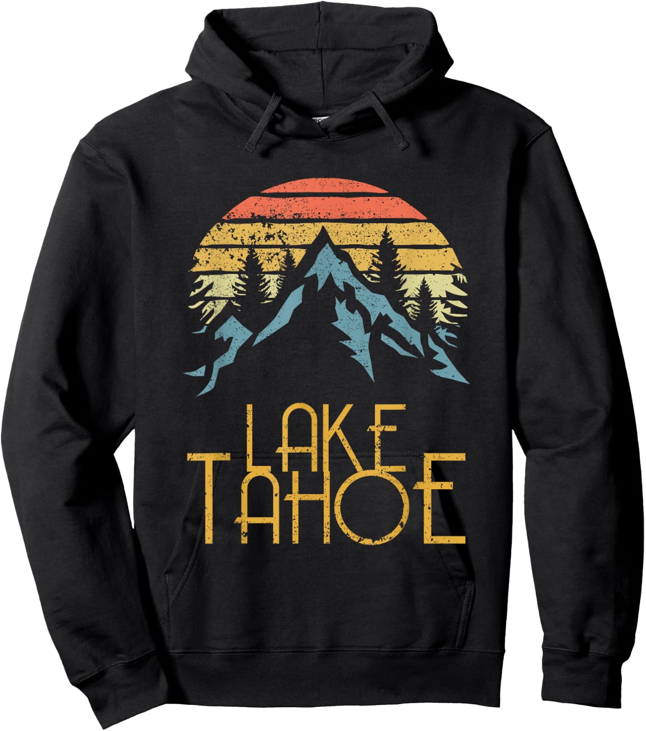Vintage Lake Tahoe California Nevada Retro T Shirt Hoodie - Hoodie | Black