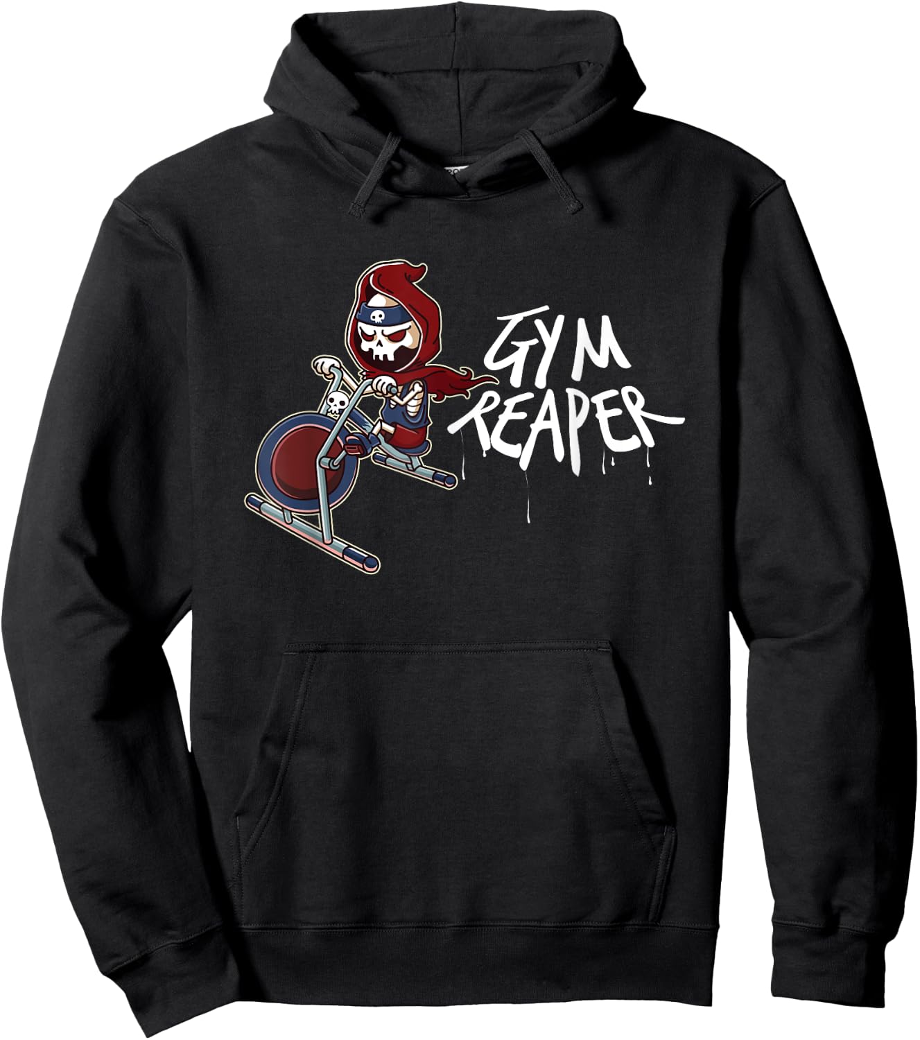 Gym Reaper Grim Reaper Cardio Is Hardio Workout Halloween Hoodie - Hoodie | Black