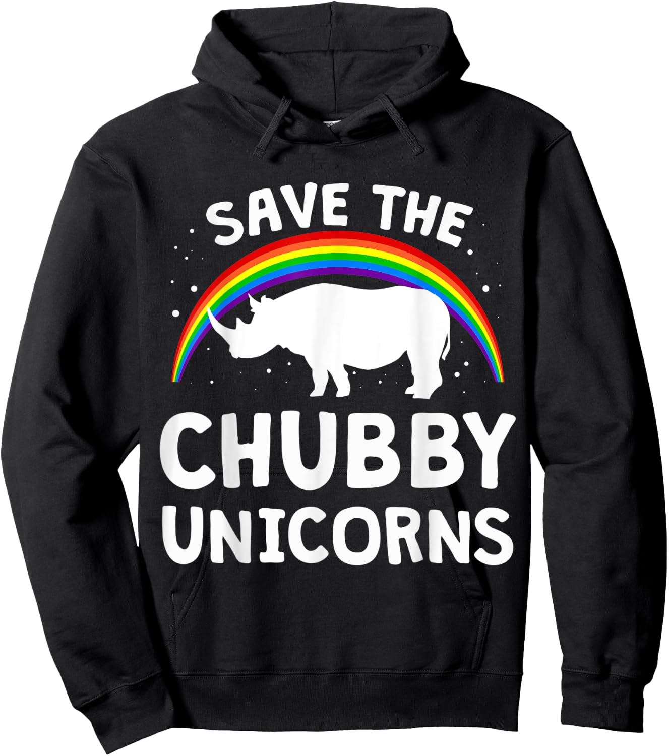 Funny Save The Chubby Unicorns Shirt Rhino Lover Gift Hoodie - Hoodie | Black