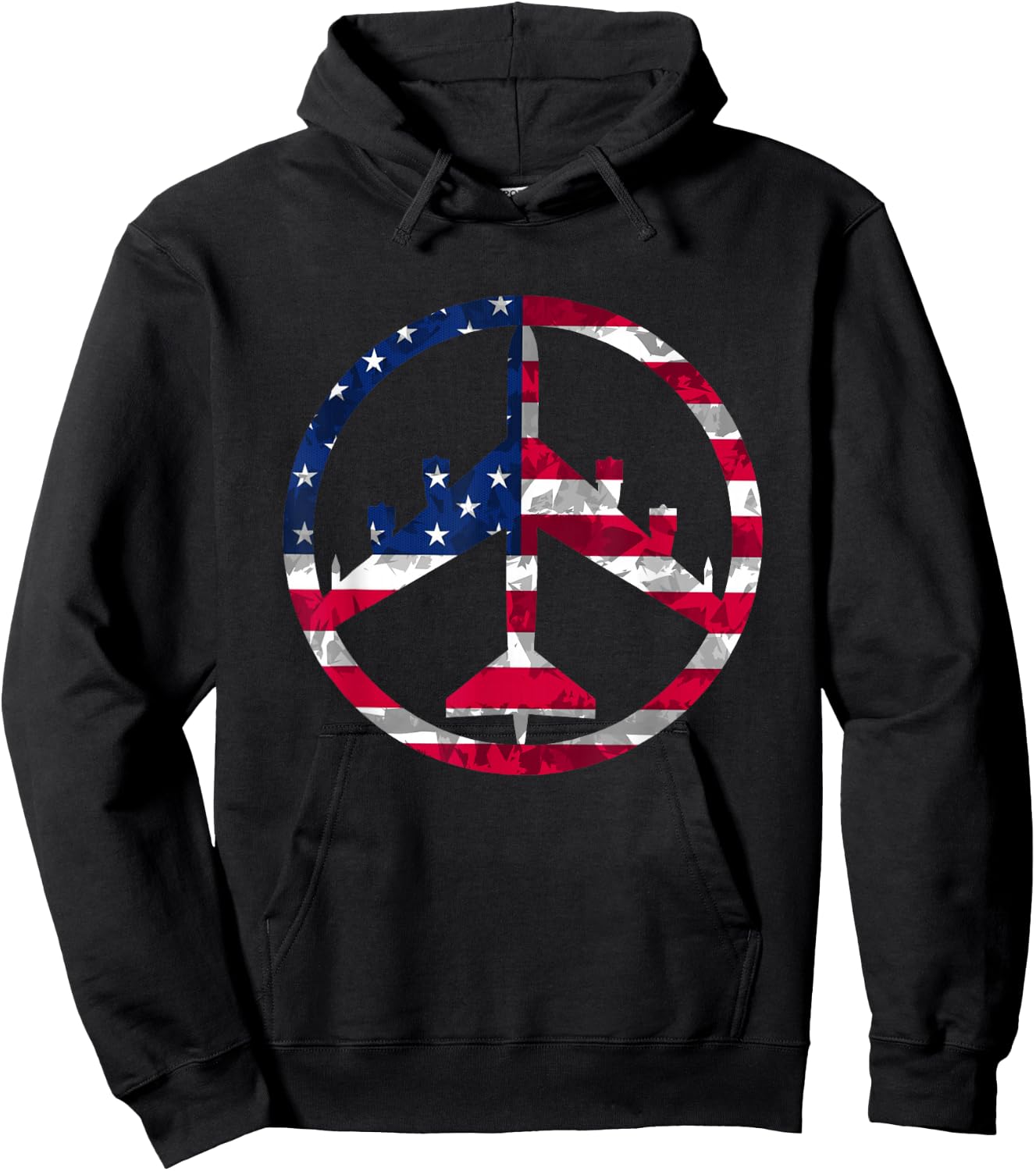 Peace Through Superior Firepower B-52 Bomber T shirt Hoodie - Hoodie | Black