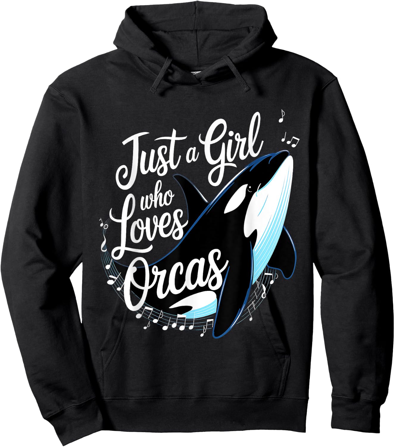 Orcas Just A Girl Who Loves Orcas Killer Whales Ocean Girls Hoodie - Hoodie | Black