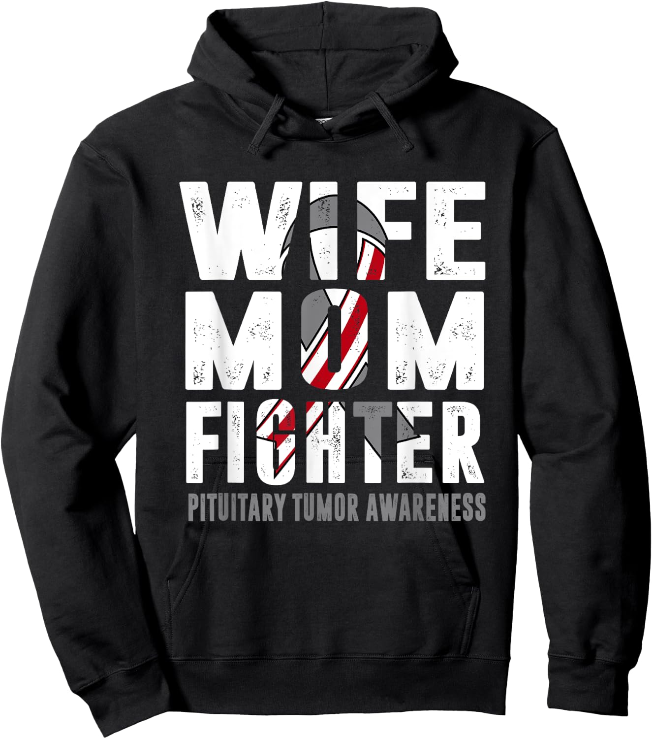 Wife Mom Fighter Pituitary Tumor Awareness Hoodie - Hoodie | Black