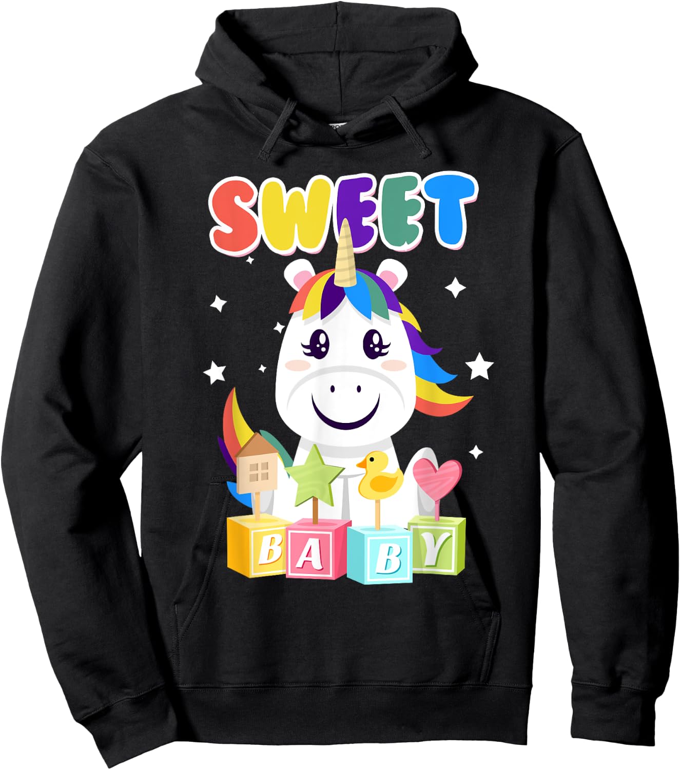 ABDL Ab DL Unicorn Rainbow Cute Baby DDLG Hoodie - Hoodie | Black