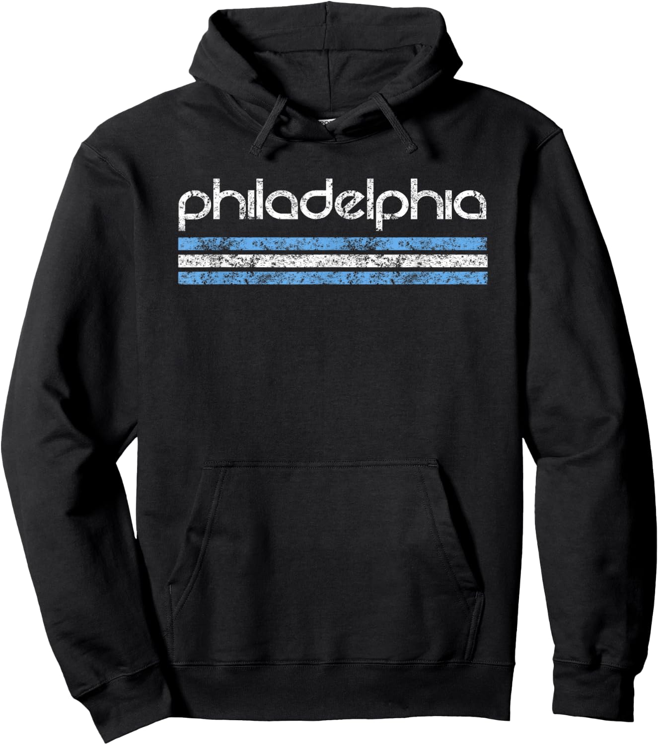 Philadelphia Pennsylvania Retro Vintage Weathered Hoodie - Hoodie | Black