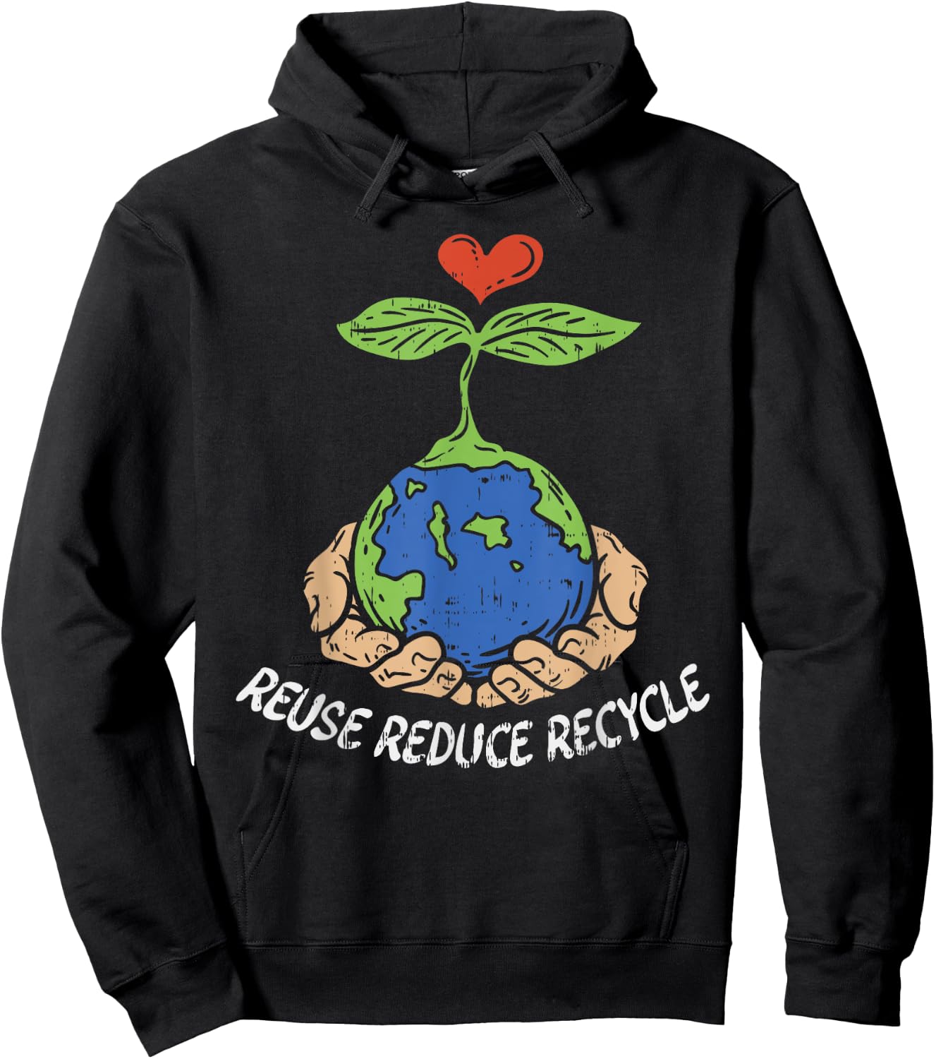 Reuse Reduce Recycle Save Earth Day Planet Hoodie - Hoodie | Black