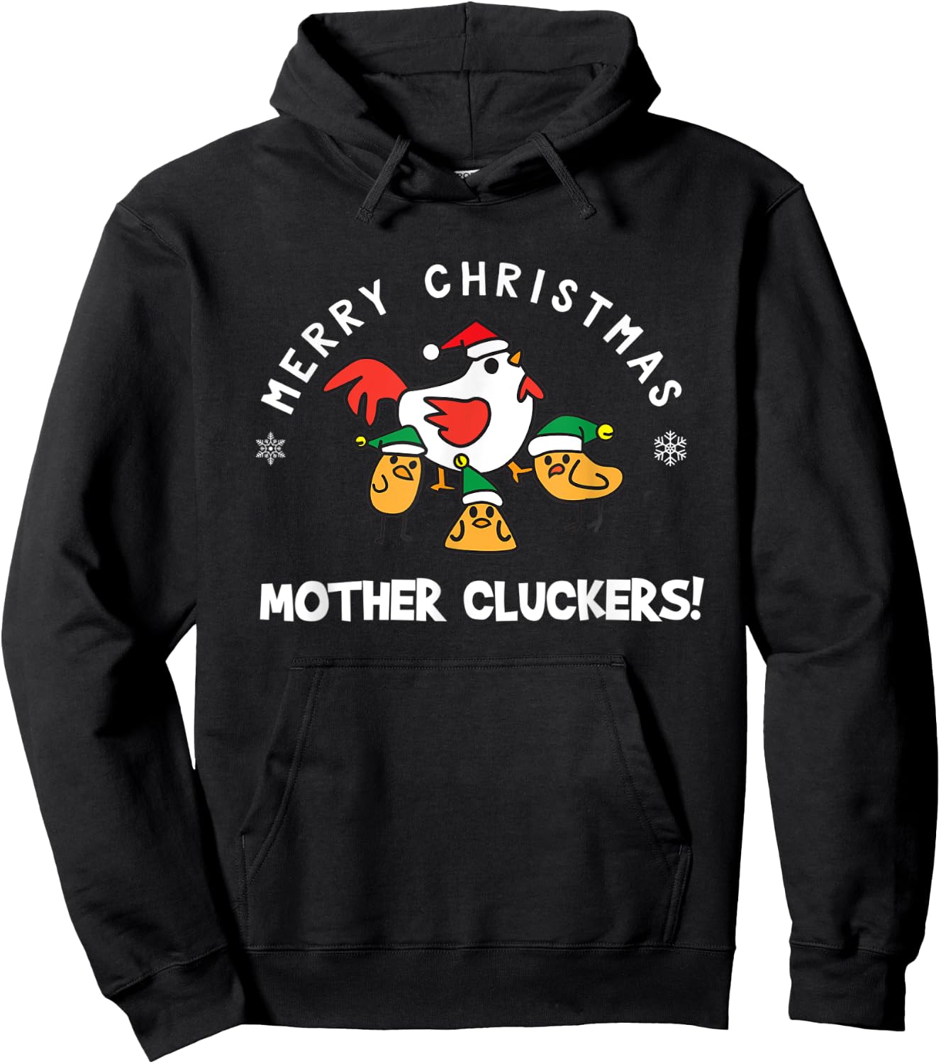 Funny Chicken Shirt Merry Christmas Mother Cluckers Hoodie - Hoodie | Black
