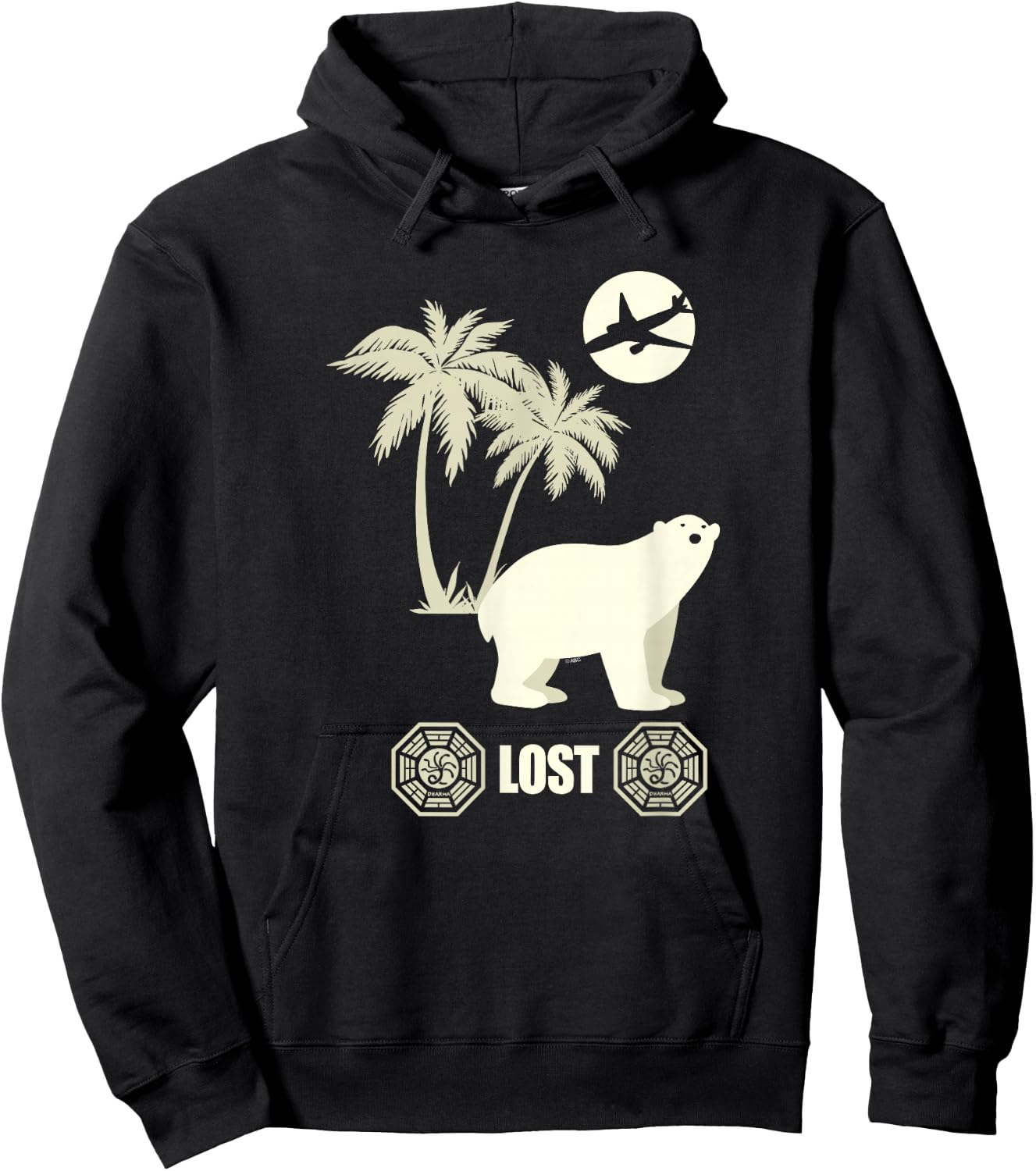 Lost Polar Bear, Island, and Plane Hoodie - Hoodie | Black