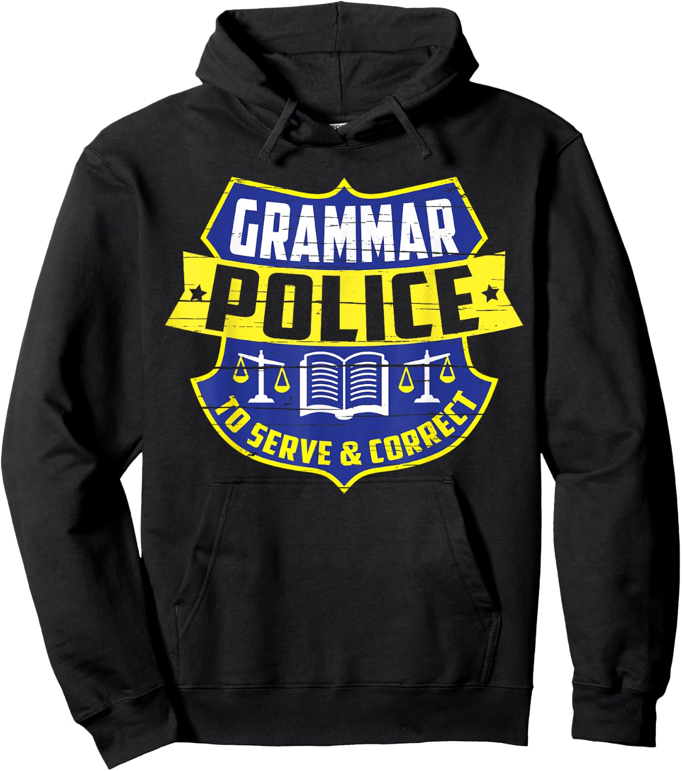 English Grammar Police - Teacher Quotes Literary Gift Hoodie - Hoodie | Black
