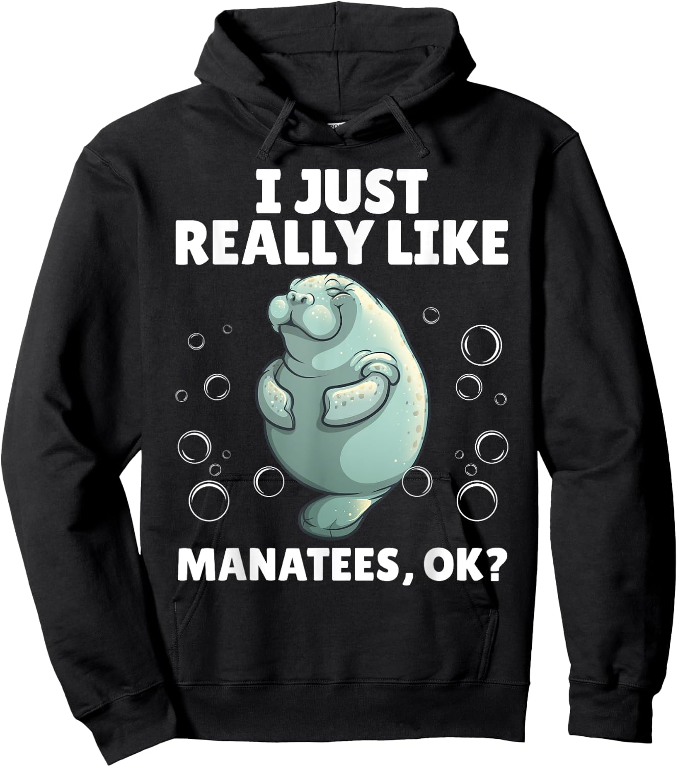 Funny Manatee Art Women Kids Sea Cow Manatee Lover Hoodie - Hoodie | Black