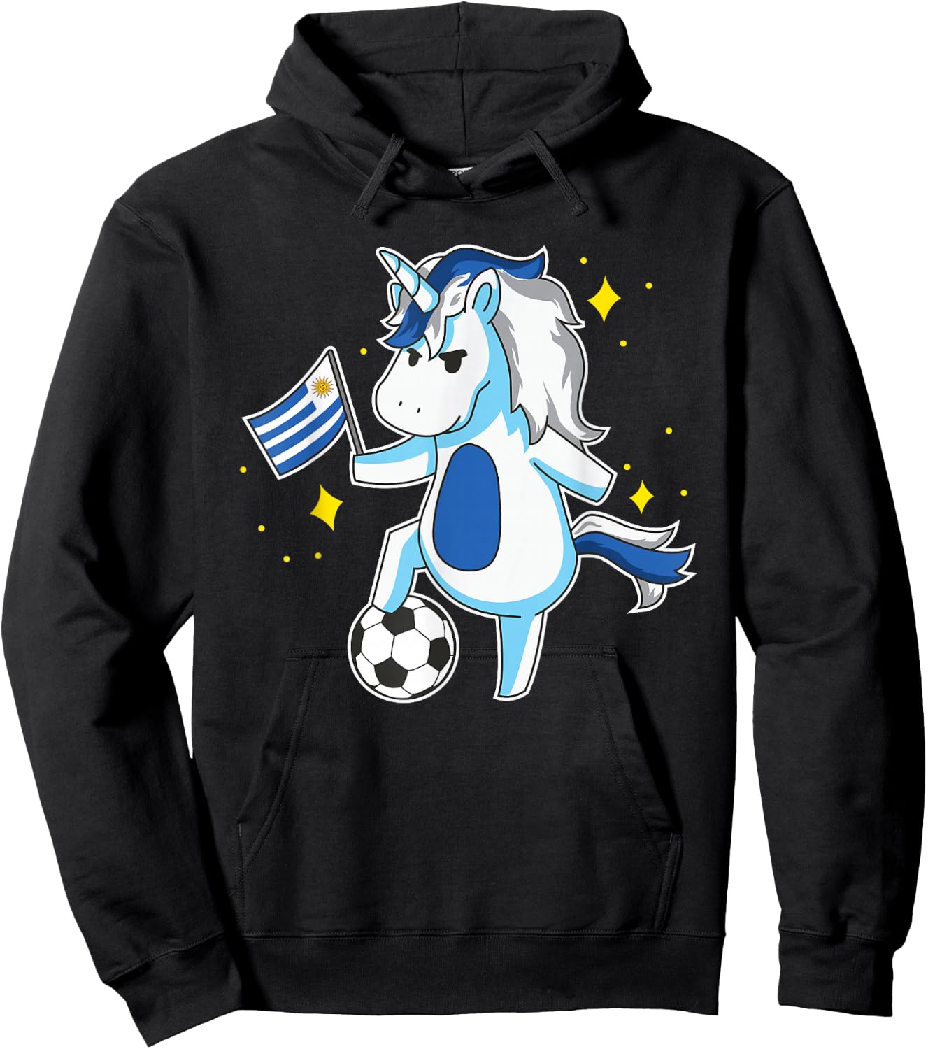 Soccer Unicorn Uruguay Jersey Design Uruguayan Football Gift Hoodie - Hoodie | Black