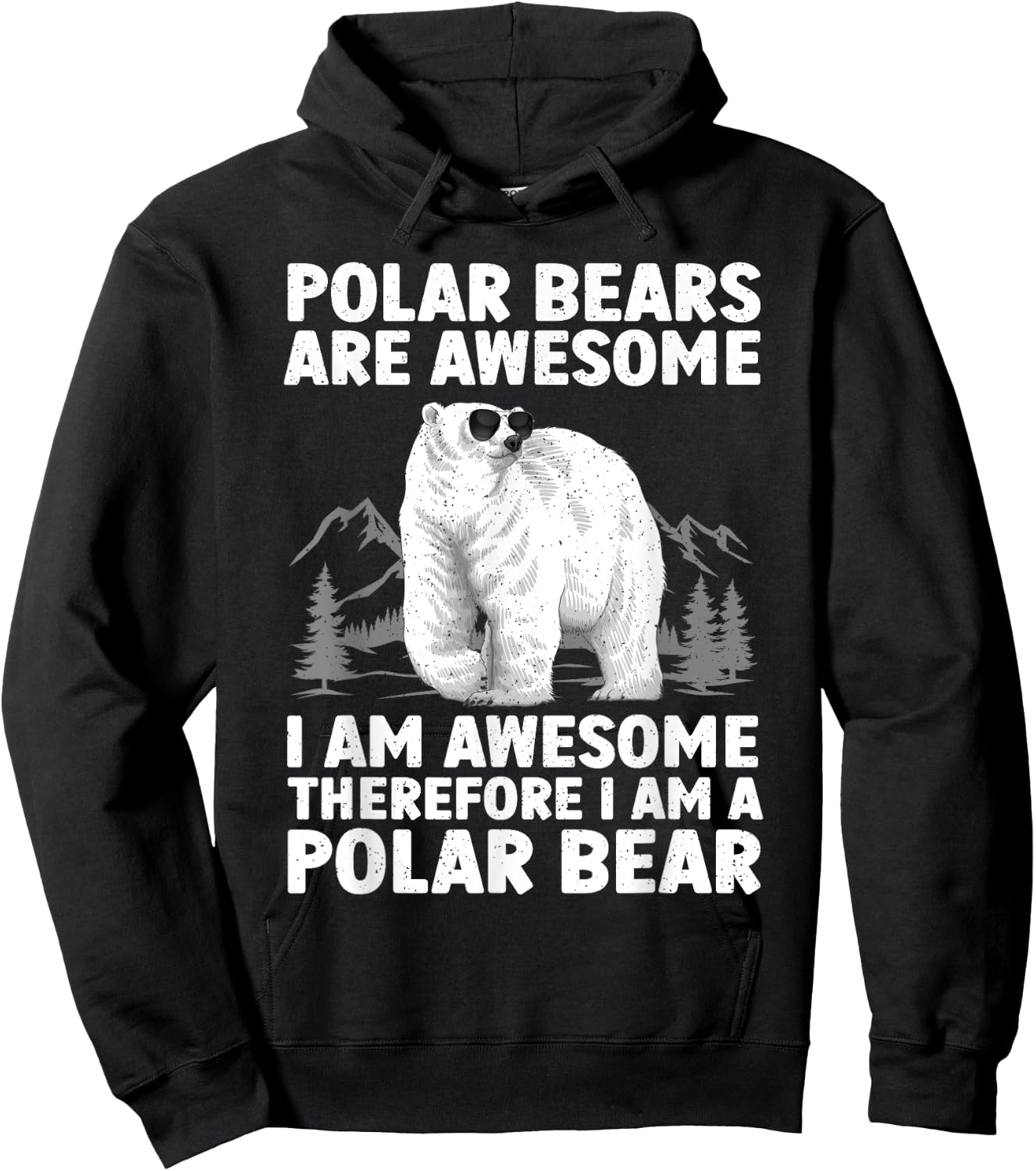 Polar Bear Art Women Kids Arctic Polar Bear Lover Hoodie - Hoodie | Black