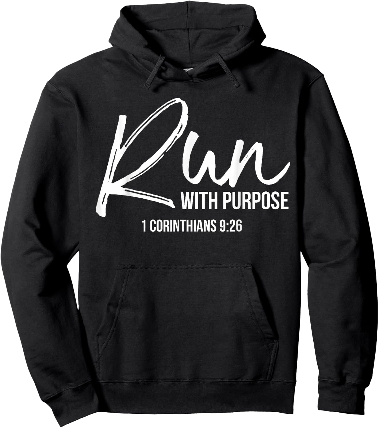 Christian Runner Gift Running Gear Run with Purpose Quote Small Hoodie - Hoodie | Black