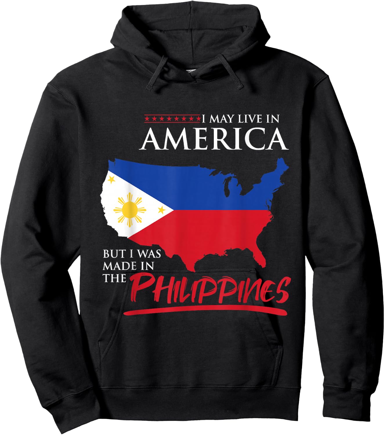 USA Flag Islands of Felipe Philippines Maharlika Filipino Hoodie - Hoodie | Black