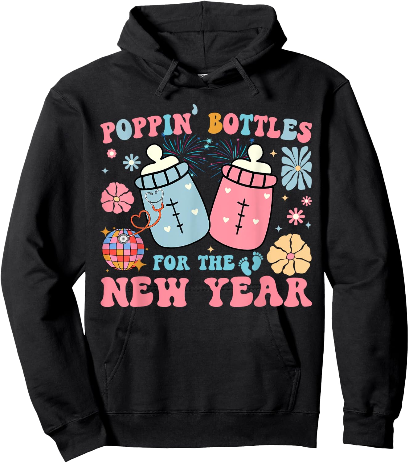 Poppin' Bottles For The New Year Hoodie - Hoodie | Black