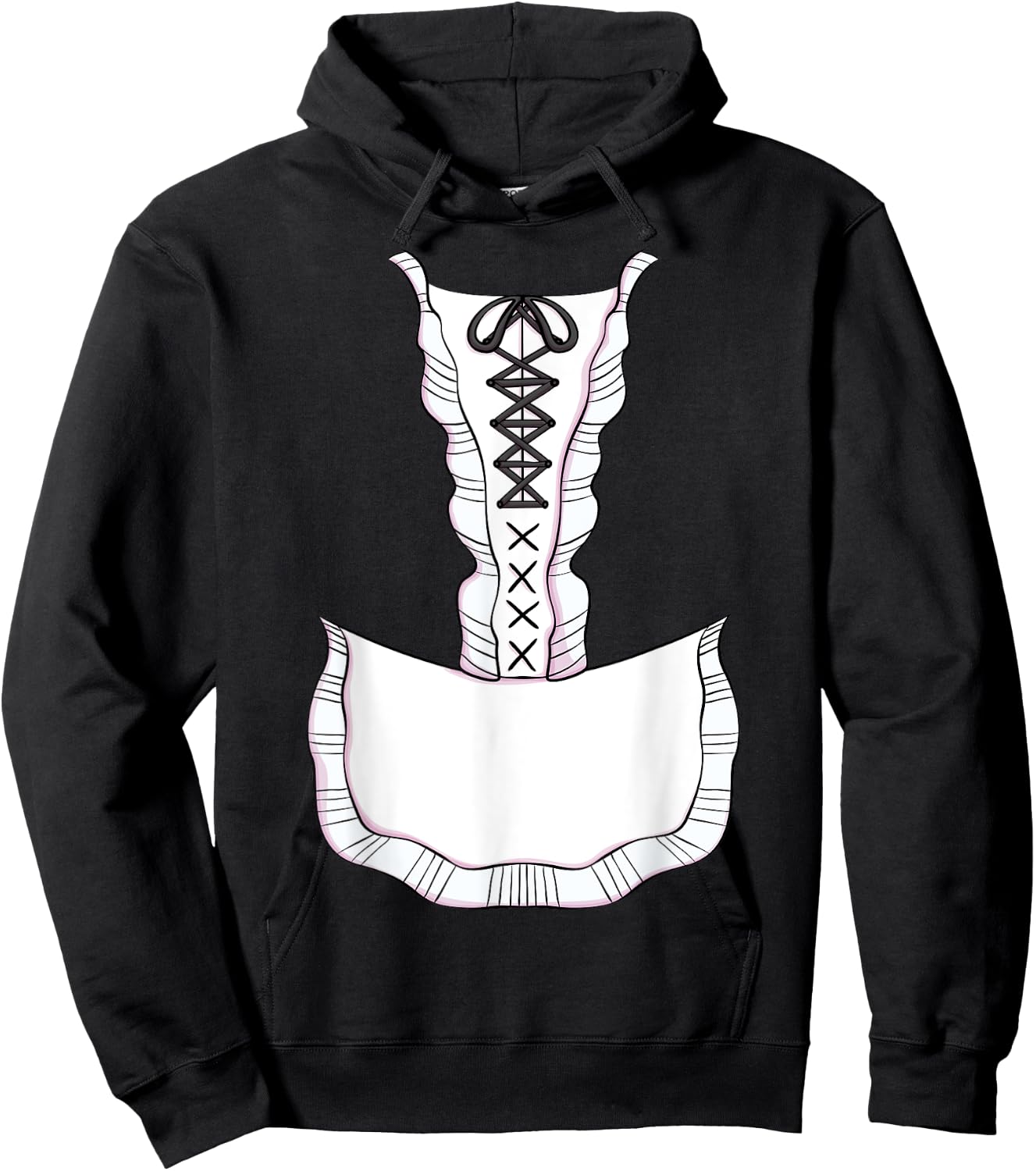 French Maid Costume for Halloween Maid Cosplay Hoodie - Hoodie | Black