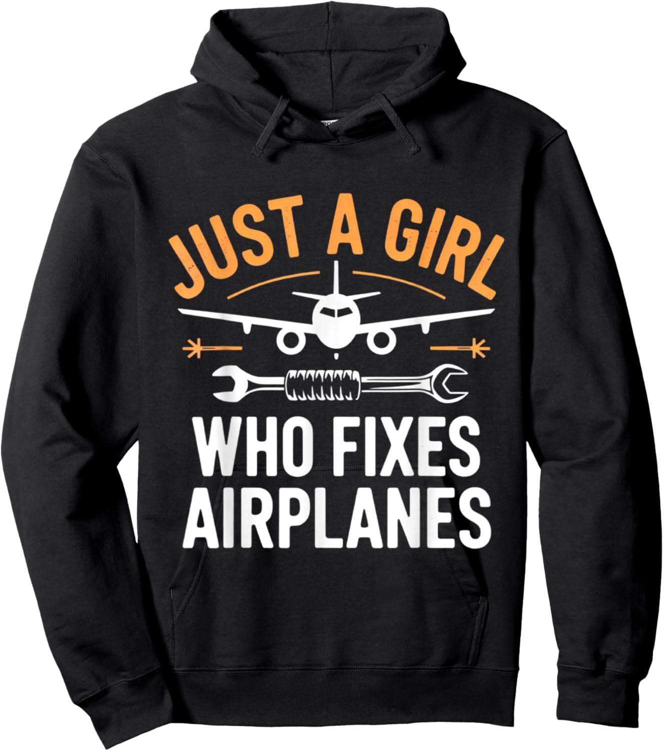 Aircraft Mechanic Women Just a Girl Who Fixes Airplanes Hoodie - Hoodie | Black
