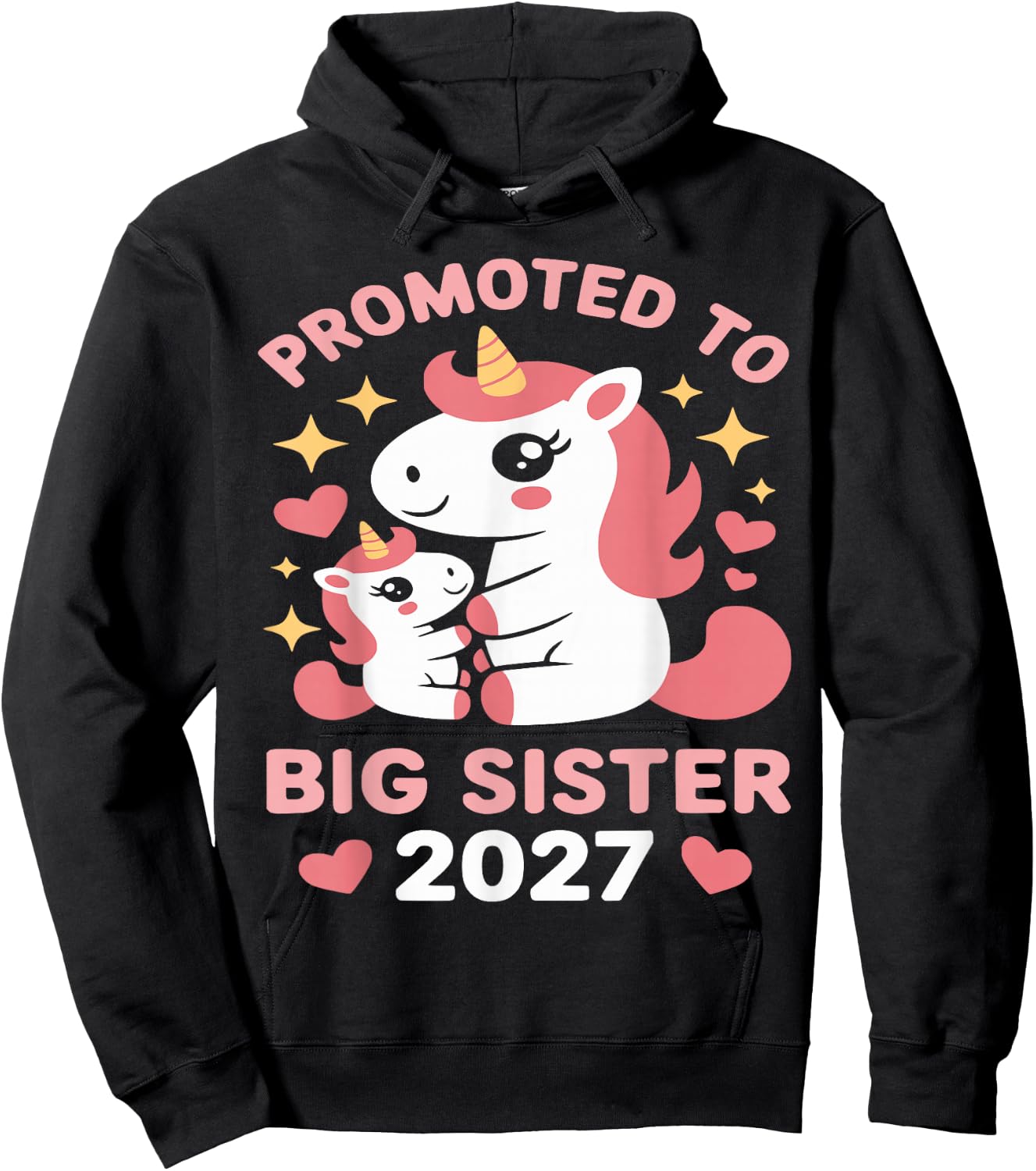 Soon to Be Big Sister 2027 Cute Promoted to Big Sister 2027 Hoodie - Hoodie | Black