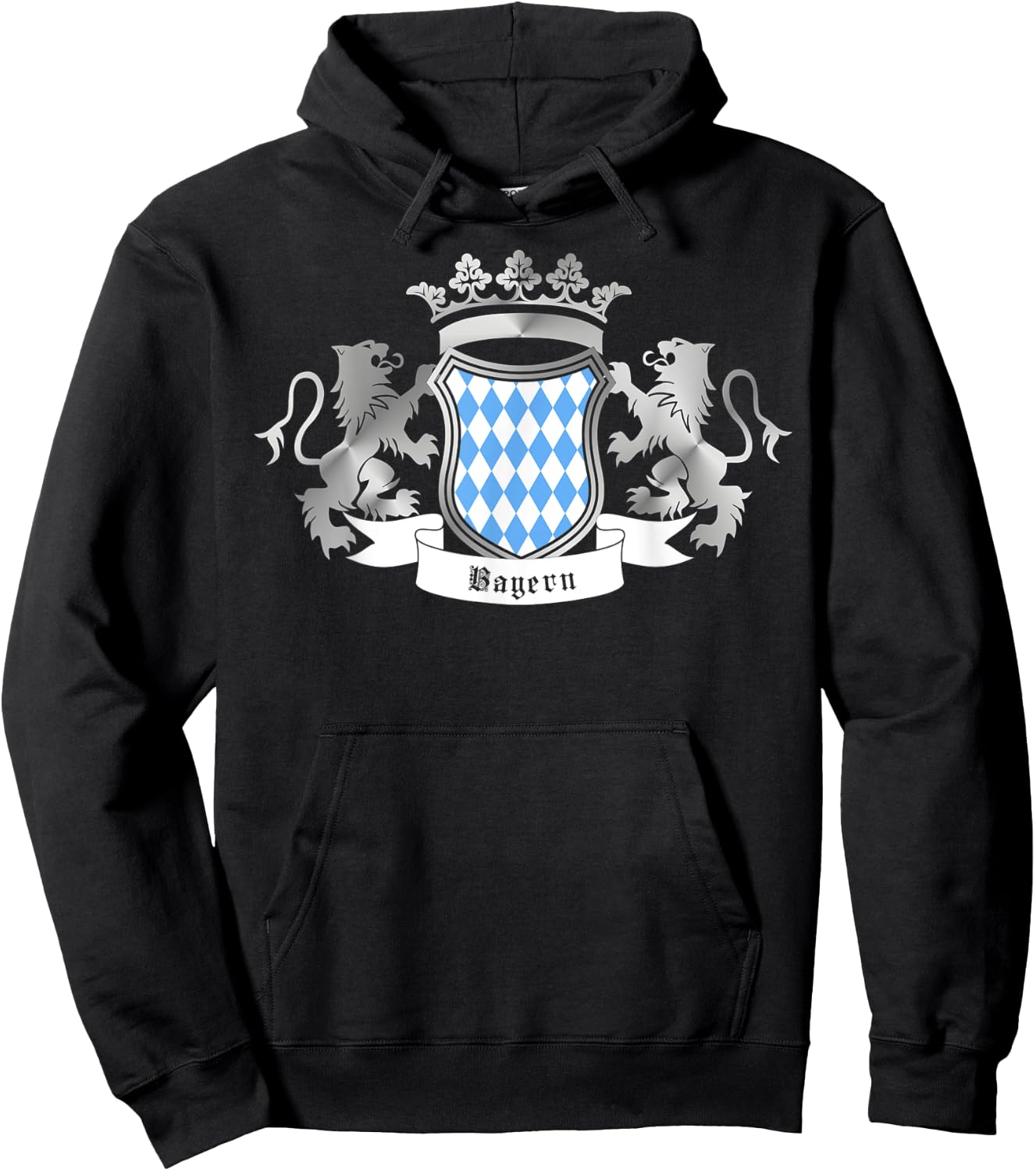 German Bavarian Silver Crest Oktoberfest Beer Lover Design Hoodie - Hoodie | Black