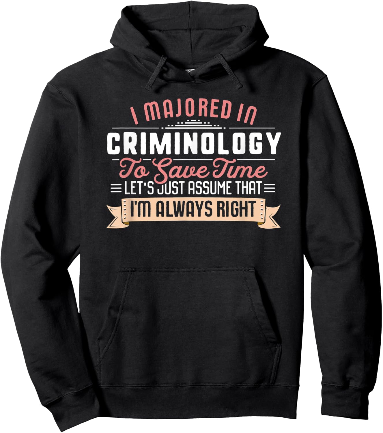 Funny Criminology Major Student Shirt Graduation Gift Hoodie - Hoodie | Black