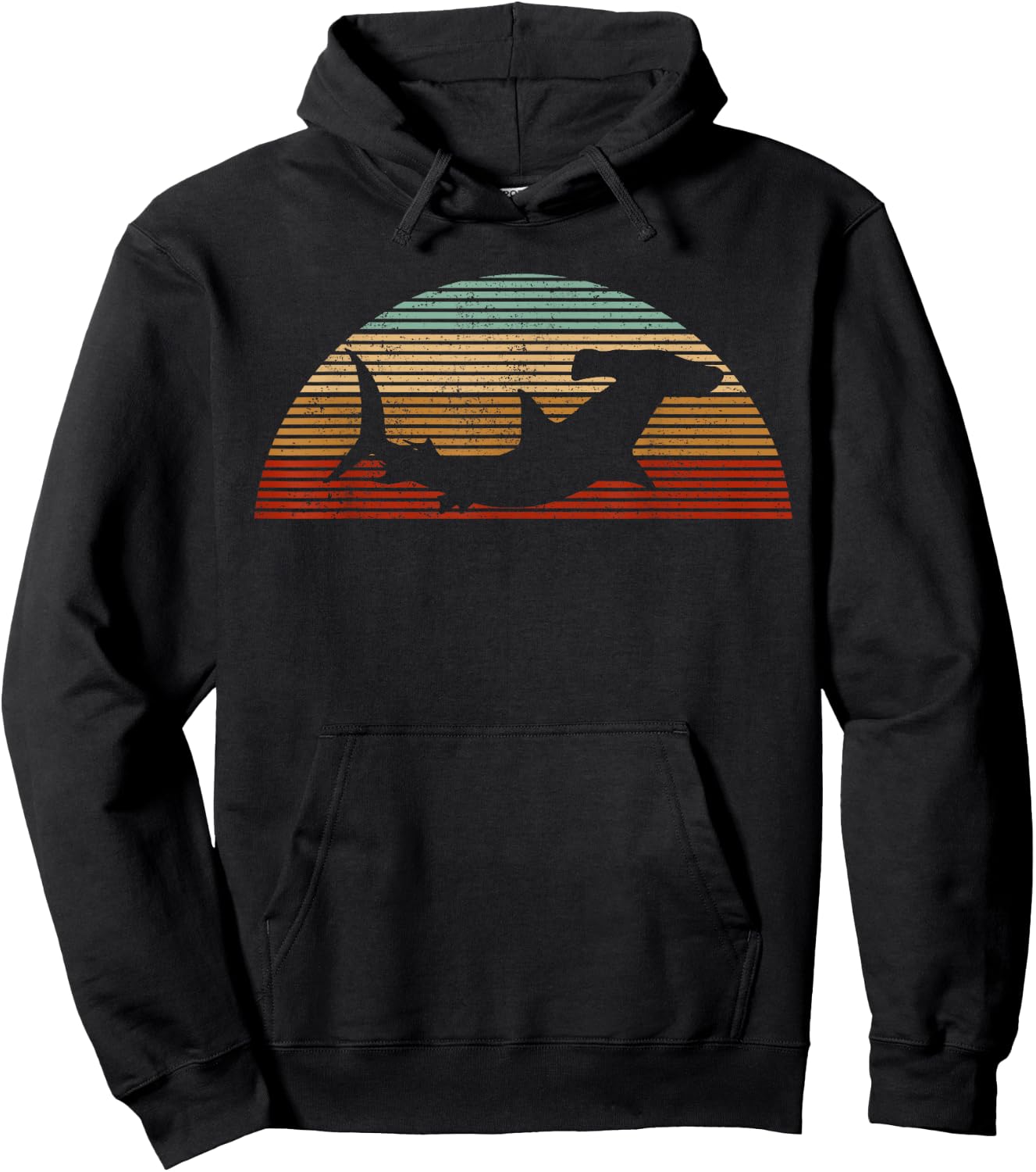 Hammerhead Shark Vintage Retro Fishing Gift Hoodie - Hoodie | Black