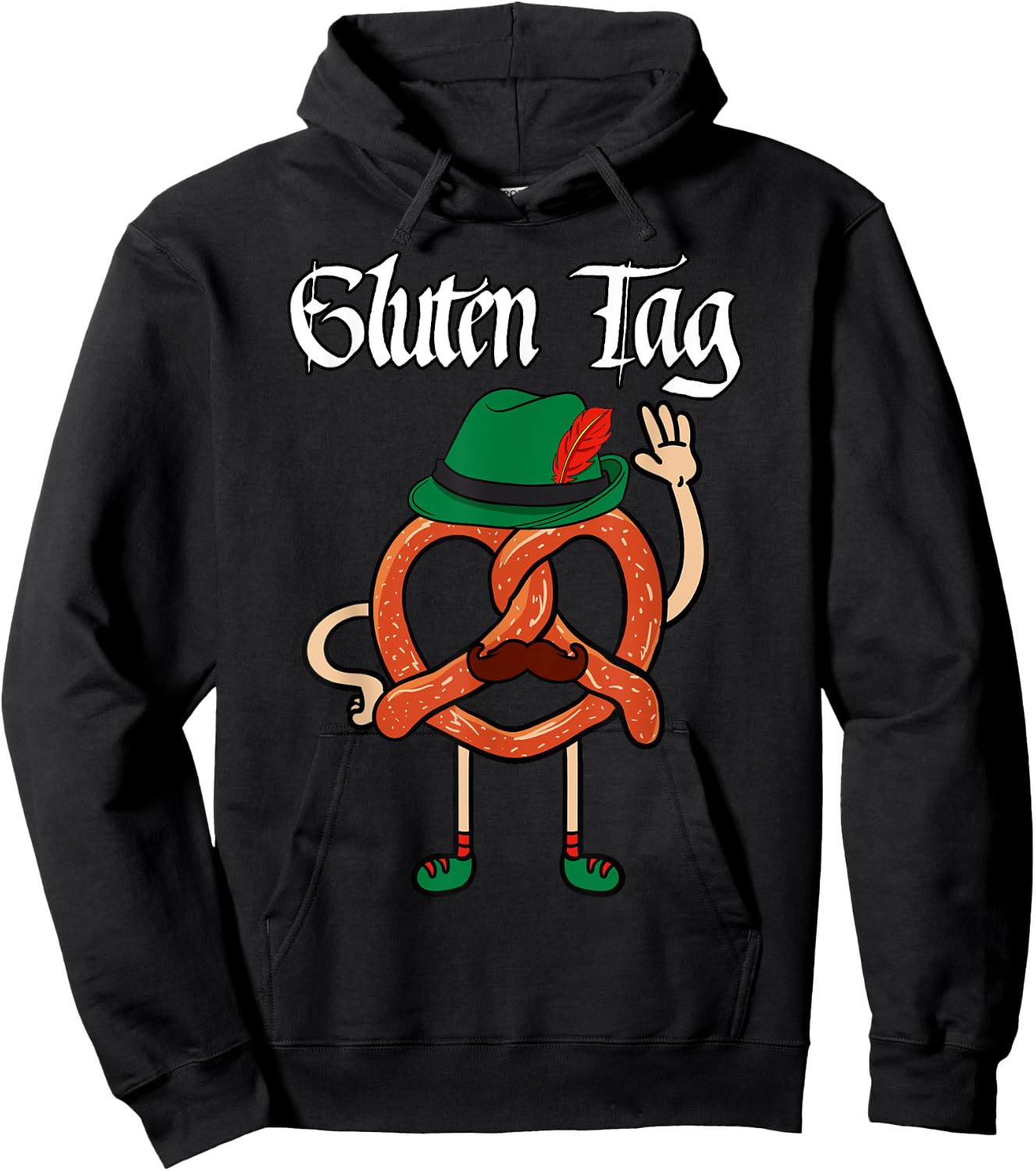 Oktoberfest Shirt German Gluten Pretzel Lover Germany Gift Hoodie - Hoodie | Black