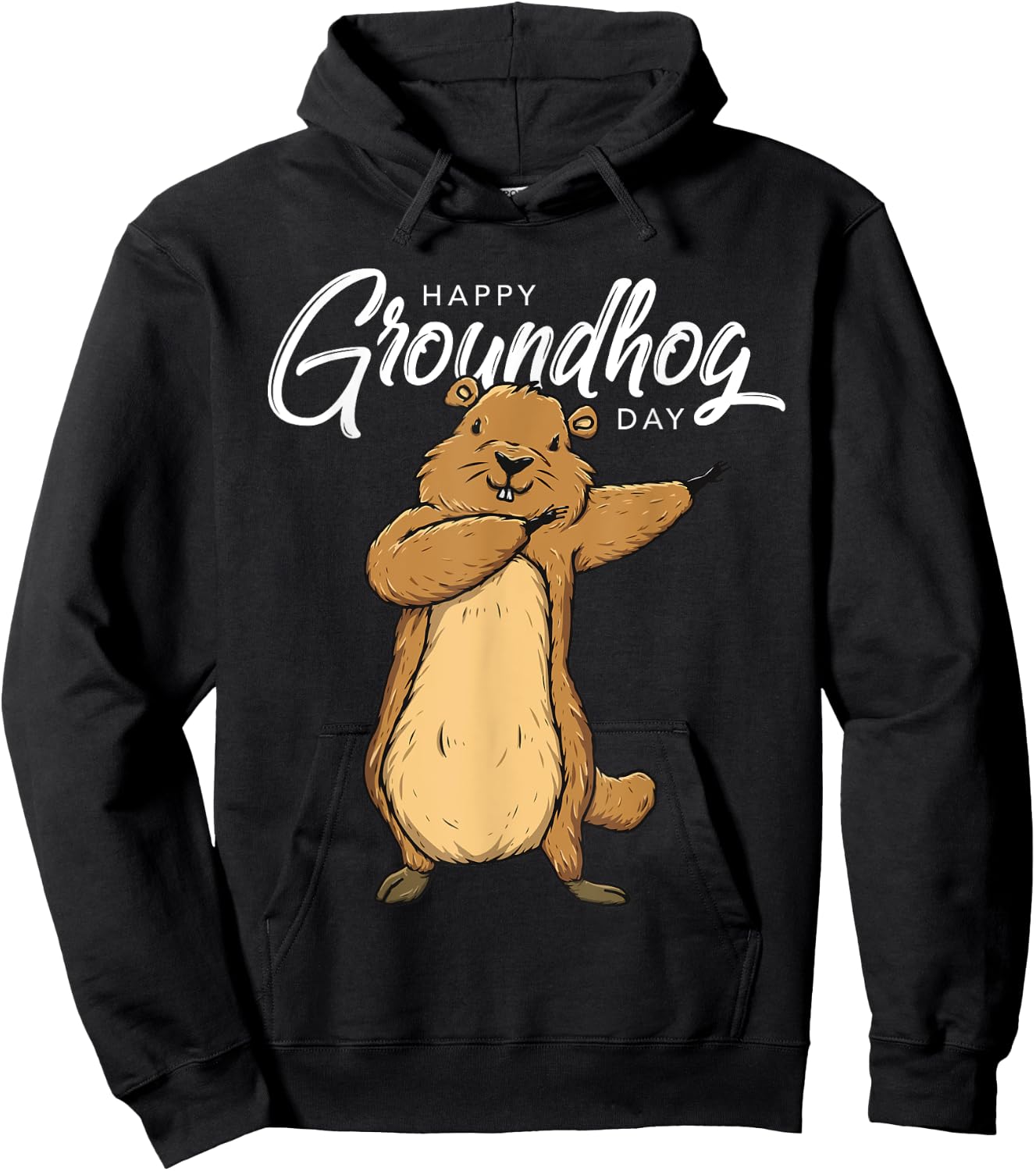 Happy Groundhog Day 2nd February Celebration Gift Hoodie - Hoodie | Black