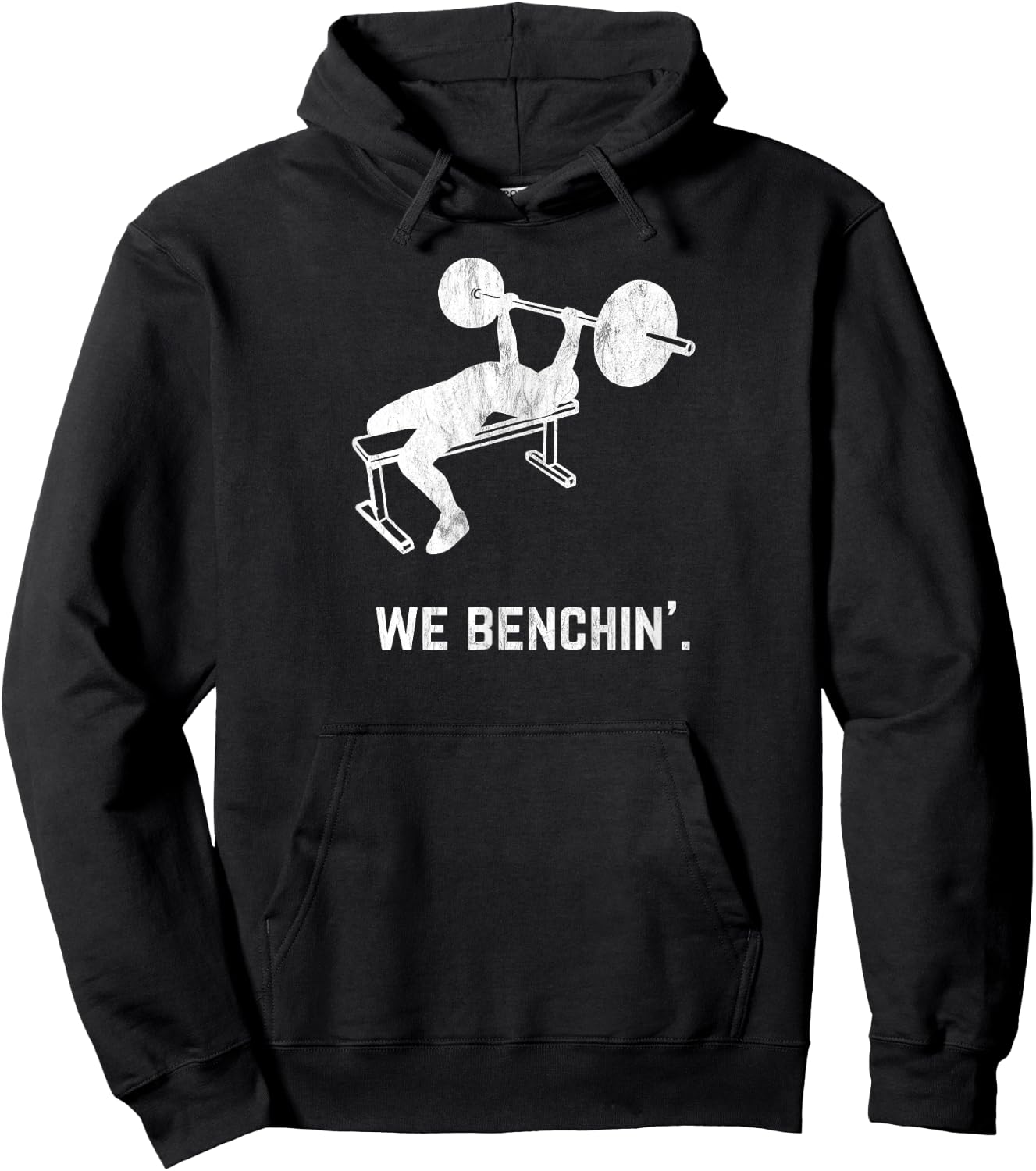 Funny Vintage Lifting Bench-Press We Benchin Hoodie - Hoodie | Black