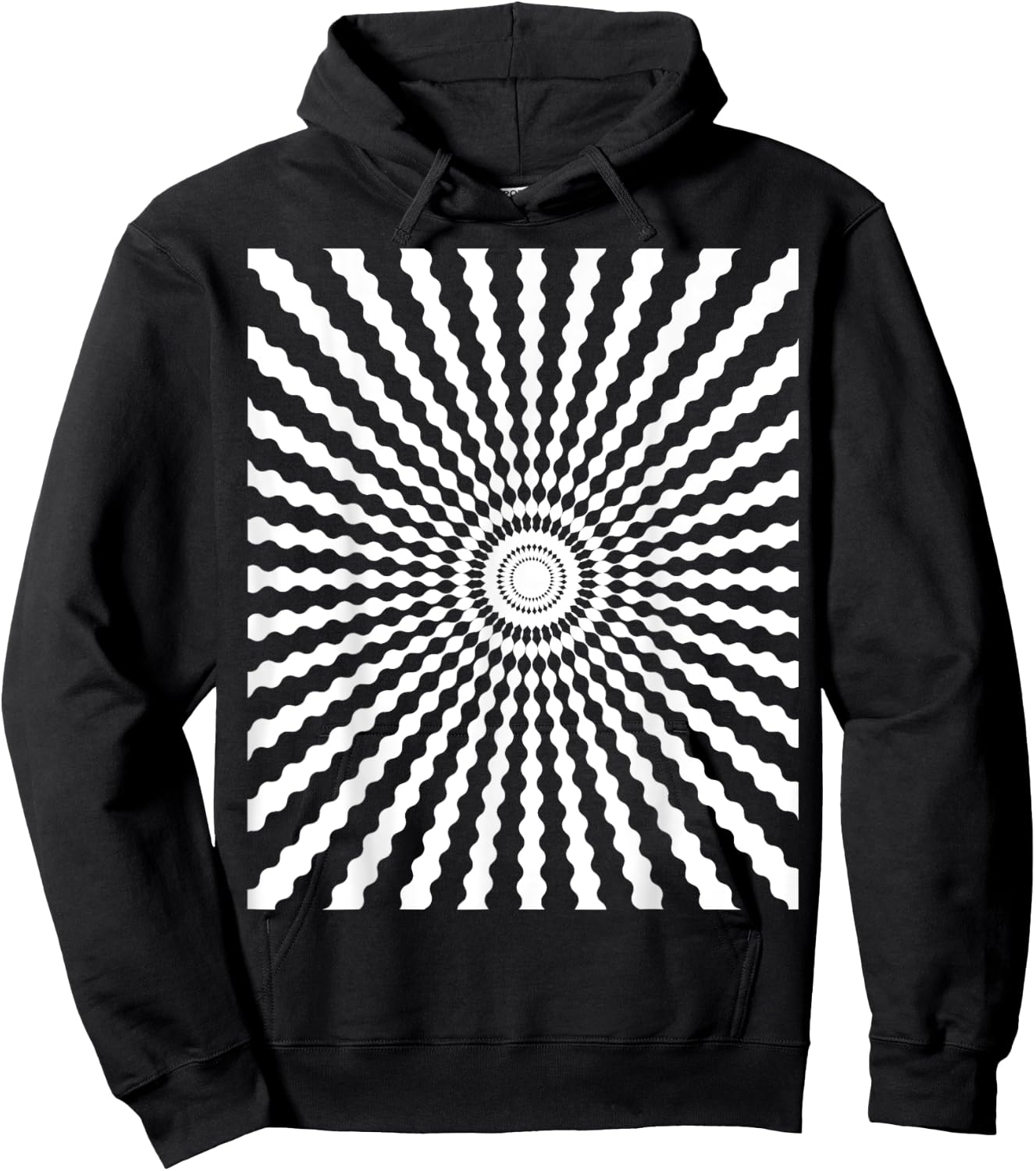 Optical Illusion Spiral | Trippy EDM Festival Shirt Hoodie - Hoodie | Black