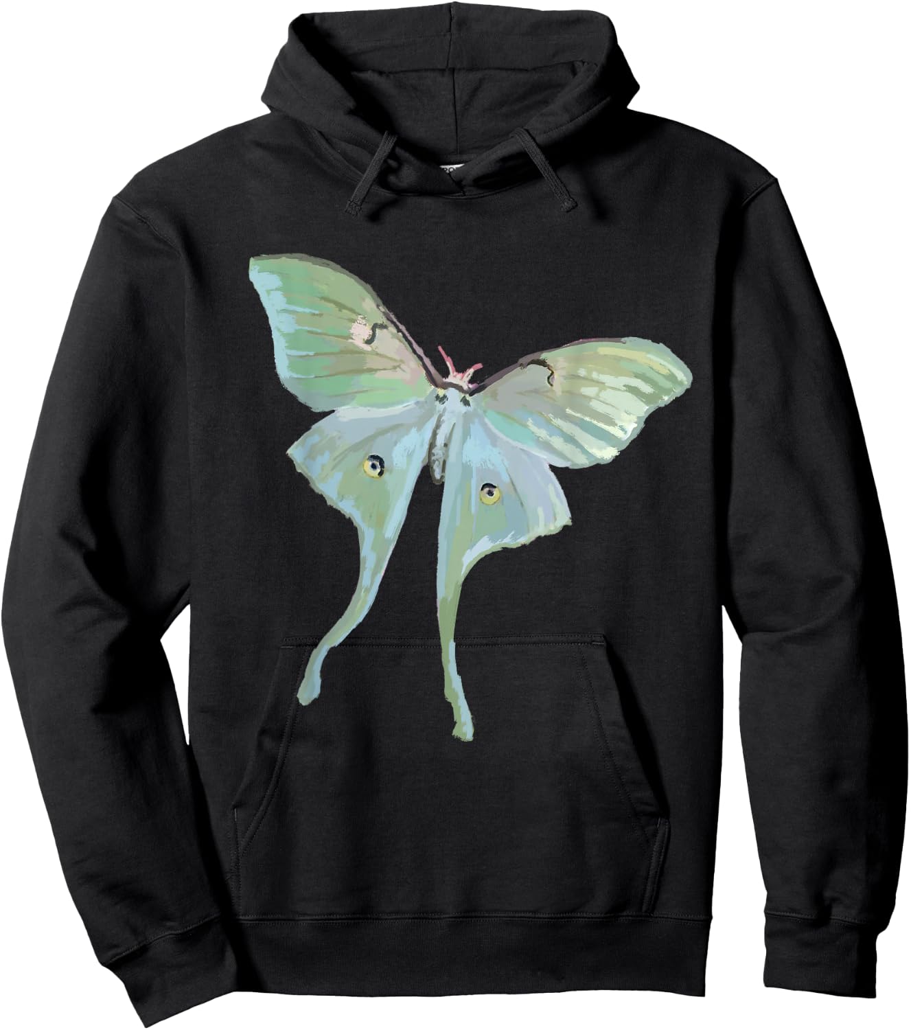 Moon Luna Moth T Shirt Hoodie - Hoodie | Black