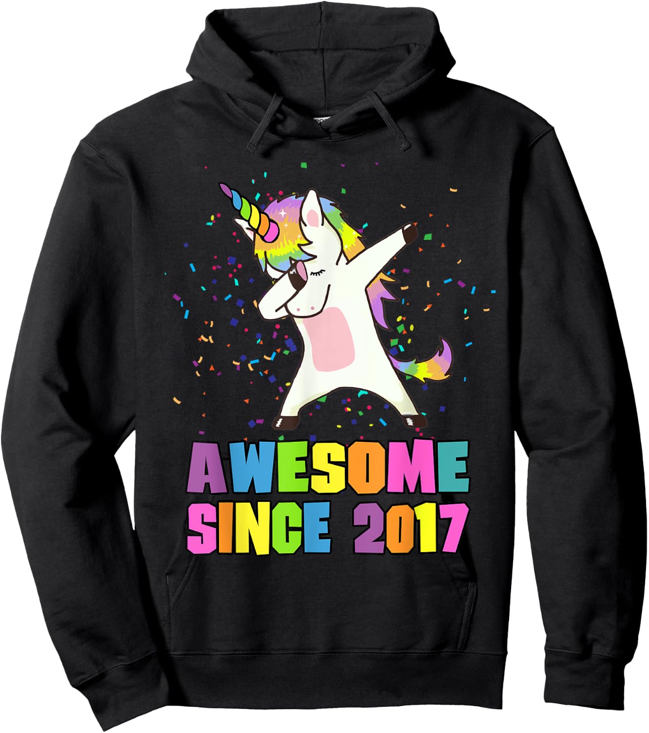 Awesome Since 2017 Unicorn Hoodie - Hoodie | Black