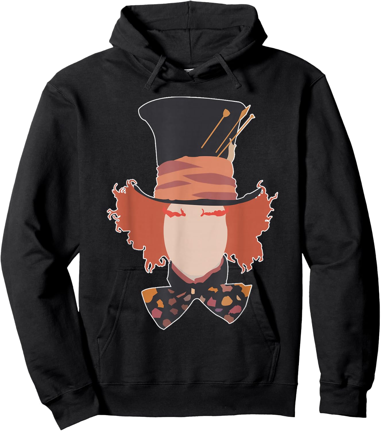 Mad Hatter Alice Minimalist We're All Mad Wonderland Hoodie - Hoodie | Black