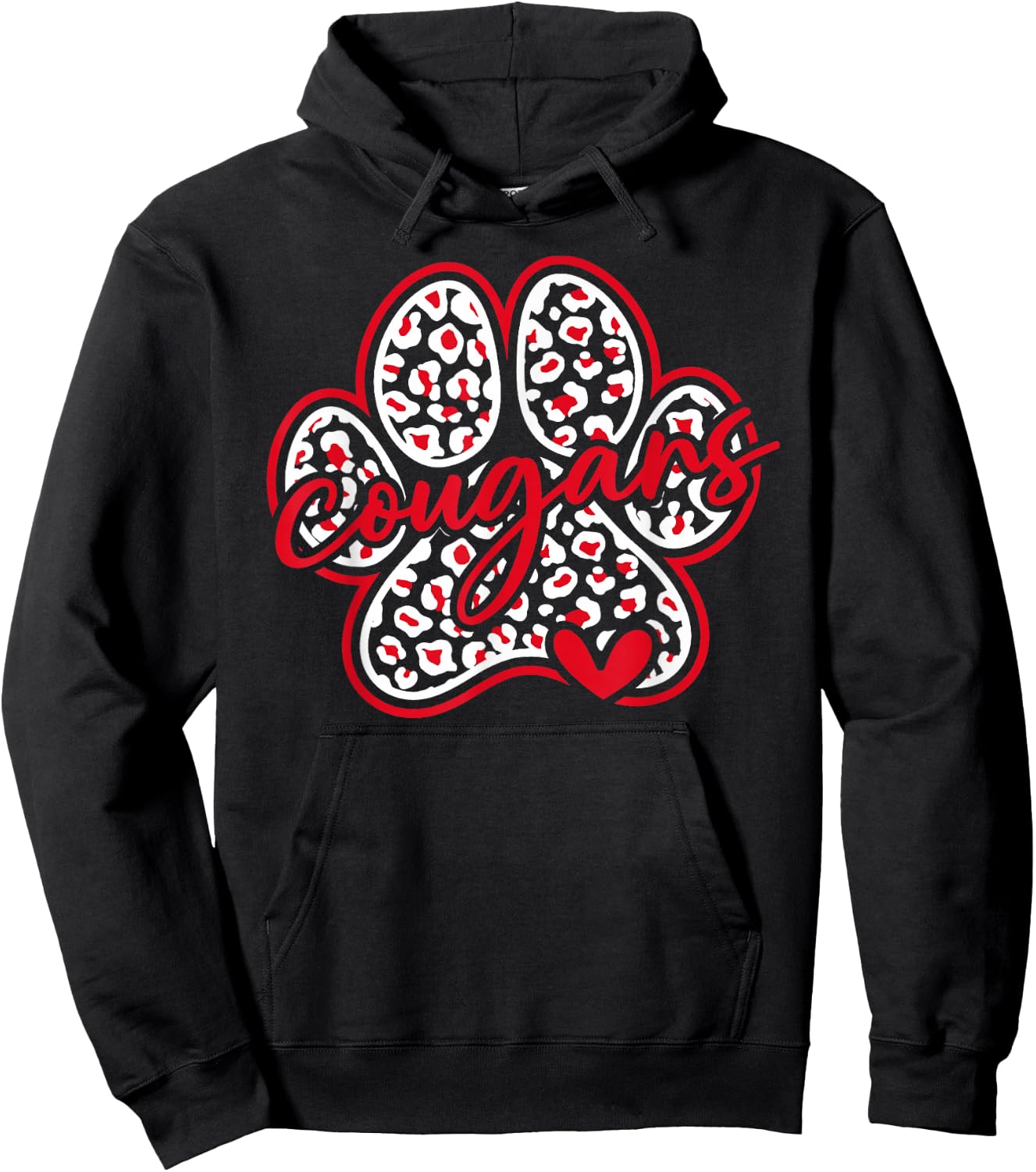 Vintage Cougars School Sports Team Spirit Back To School Hoodie - Hoodie | Black