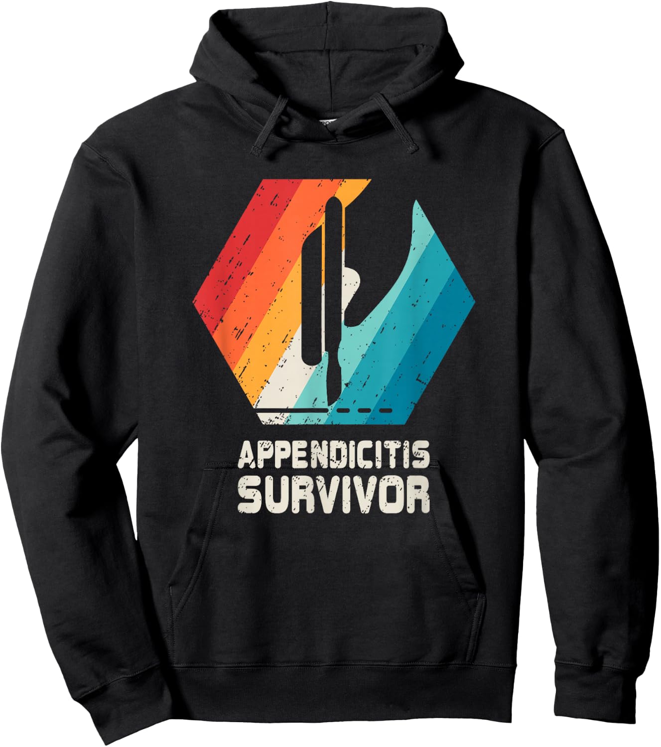 Appendix Surgery T Shirt Removal Appendicitis Retro Gift Hoodie - Hoodie | Black