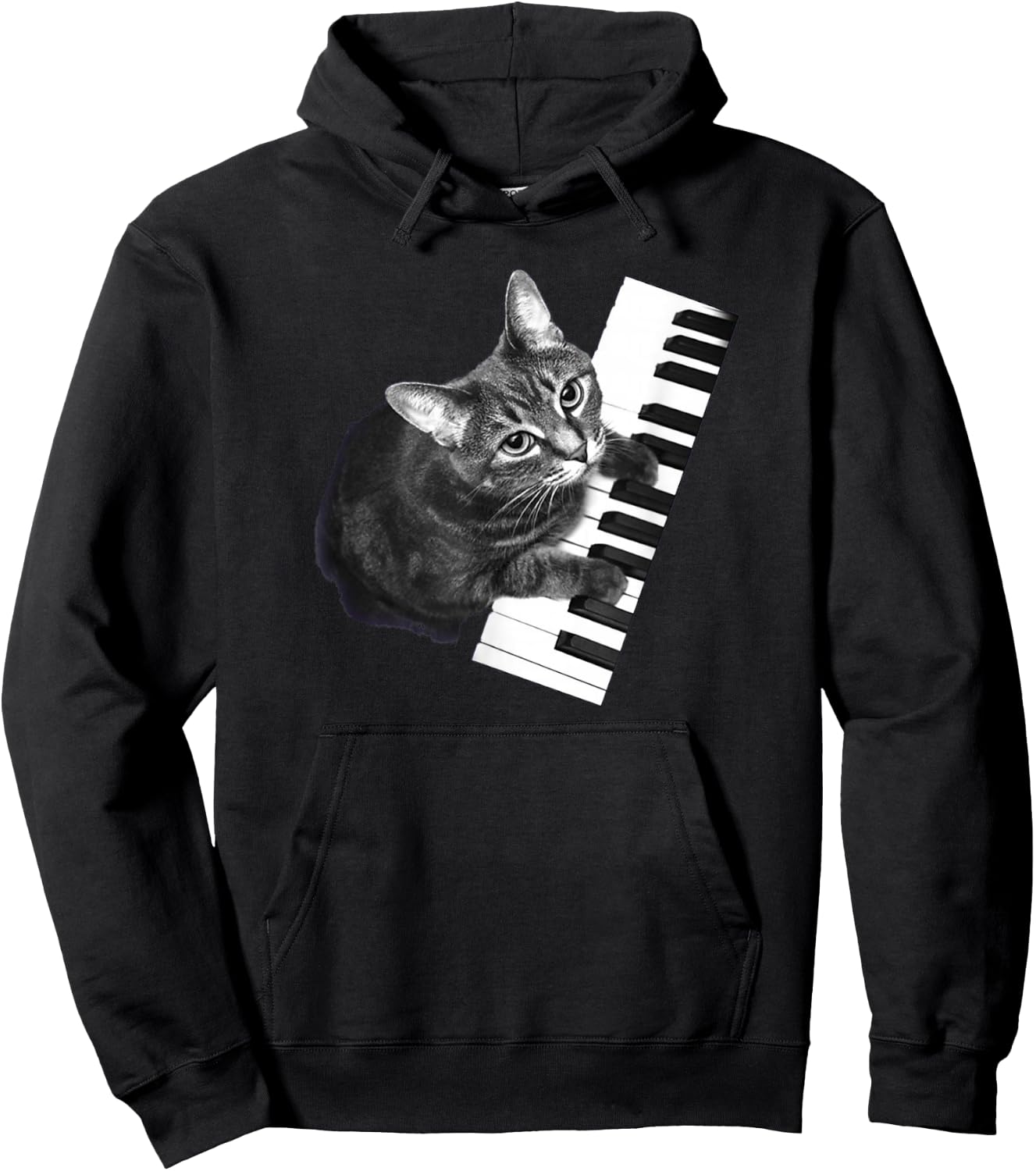 Piano Cat Shirt Hoodie - Hoodie | Black