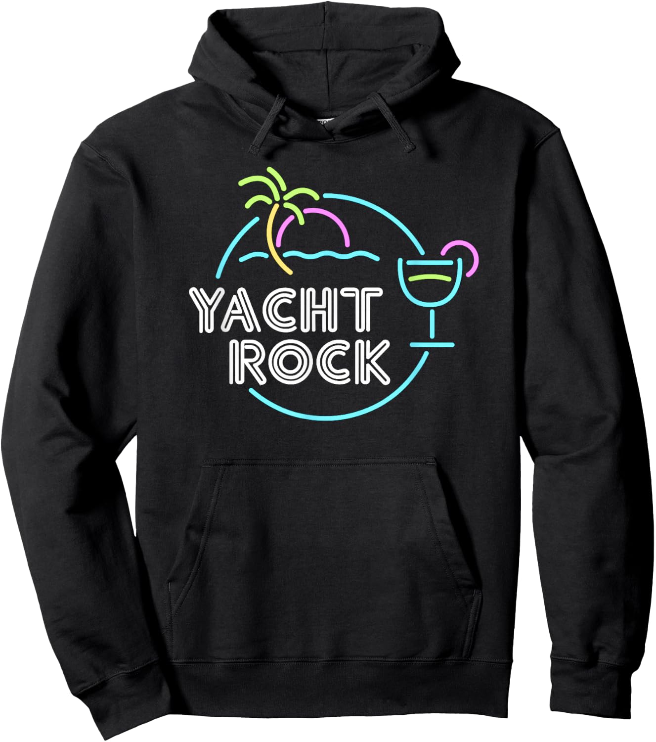 Faded Cocktail Hour Yacht Rock Hoodie - Hoodie | Black