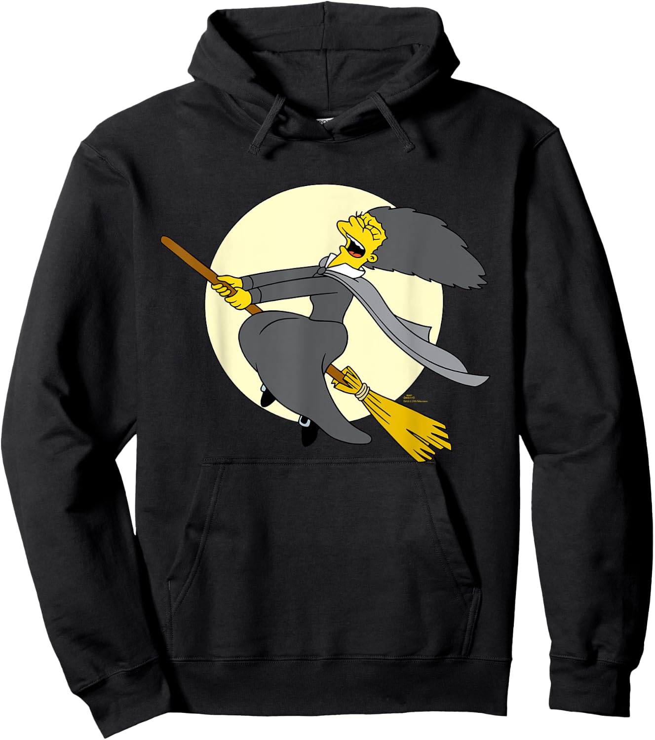 The Simpsons Halloween Witch Costume Marge on Flying Broom Hoodie - Hoodie | Black