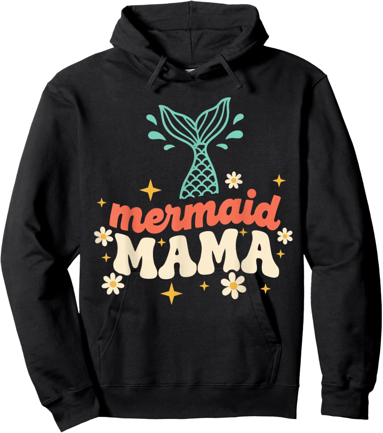 Mom of Birthday Girl Mermaid Costume Women, Mermaid Mama Hoodie - Hoodie | Black
