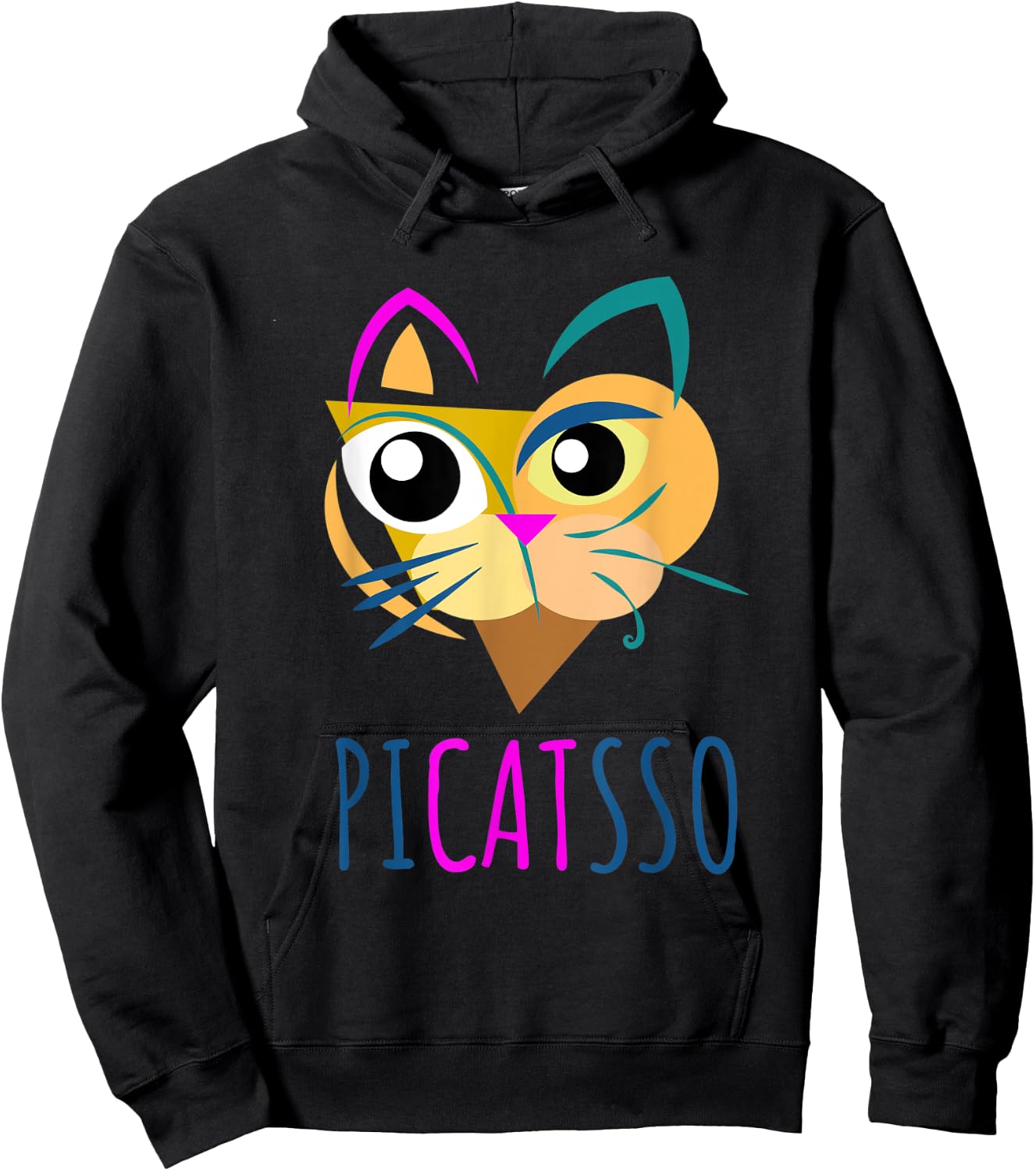Funny Abstract Cat Art Picatsso Shirt For Art Teachers Men Women Kids Hoodie - Hoodie | Black