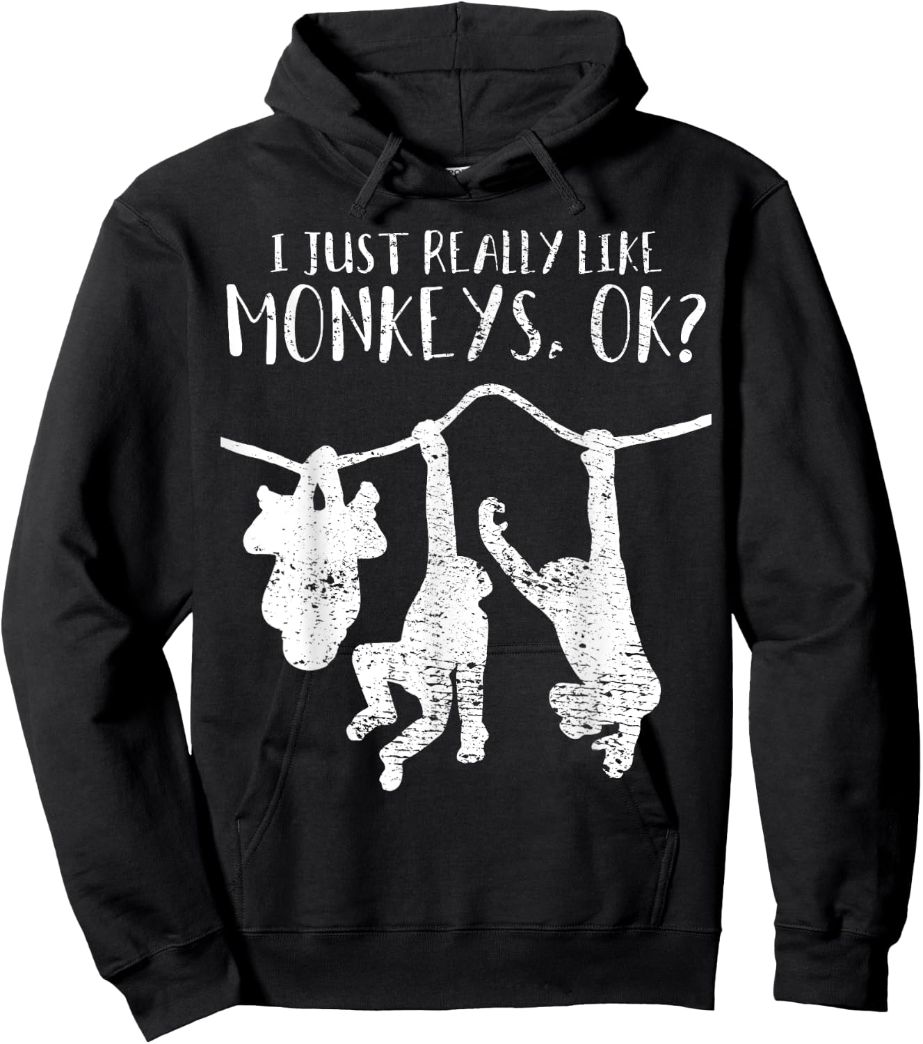 Monkeys Apes Chimps Funny Zoo Vintage Gift Hoodie - Hoodie | Black