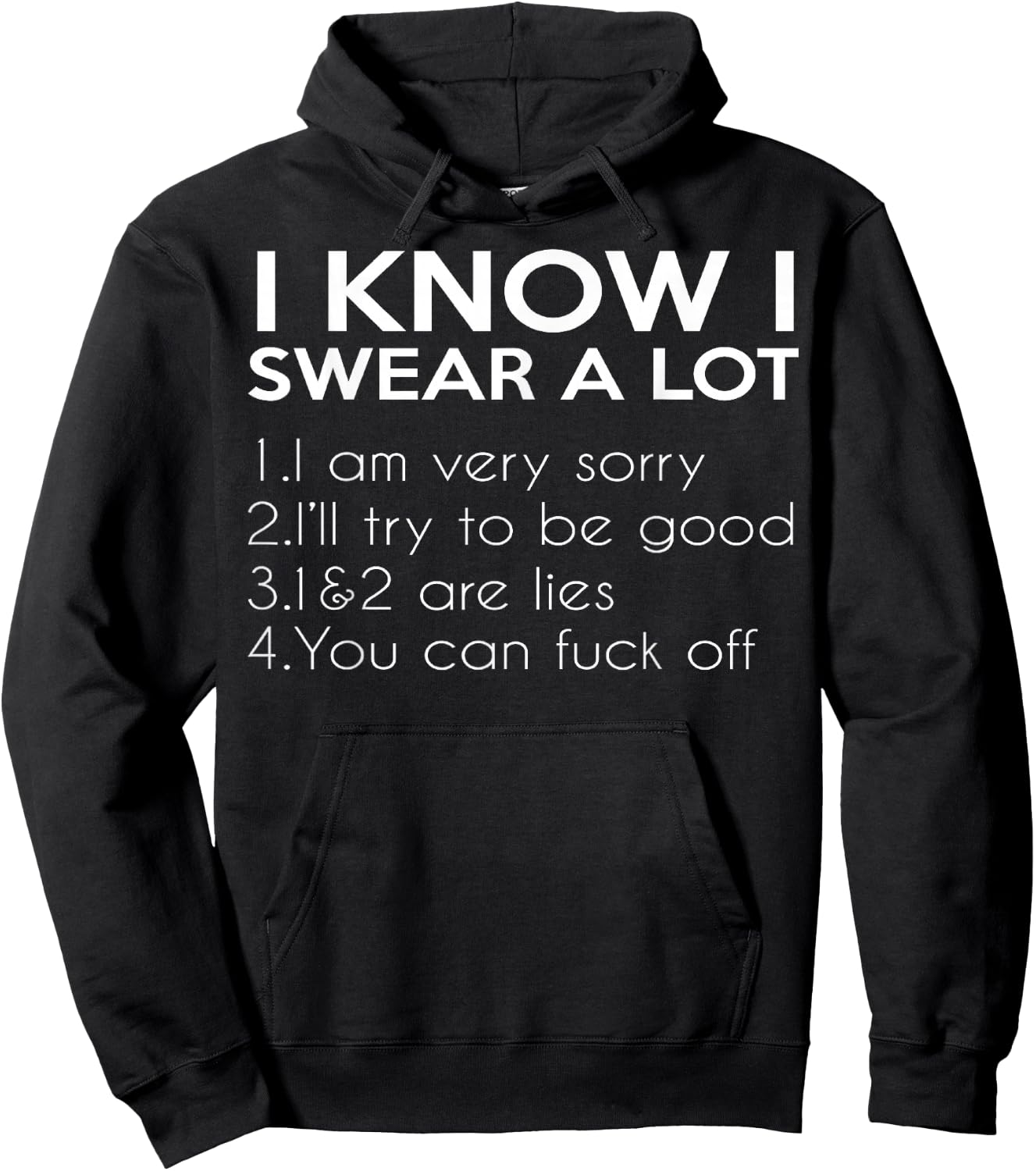 I Know I Swear A Lot You Can Fuck Funny Shirt Gift Hoodie - Hoodie | Black