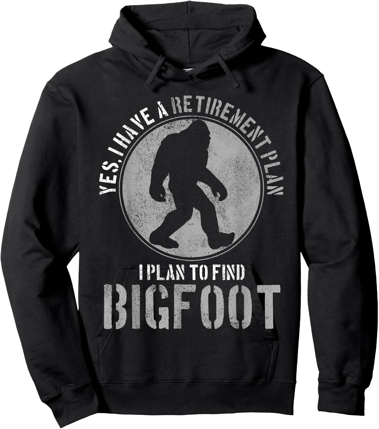 Bigfoot Retirement Plan Funny Retired Sasquatch Hunter Gift Hoodie - Hoodie | Black