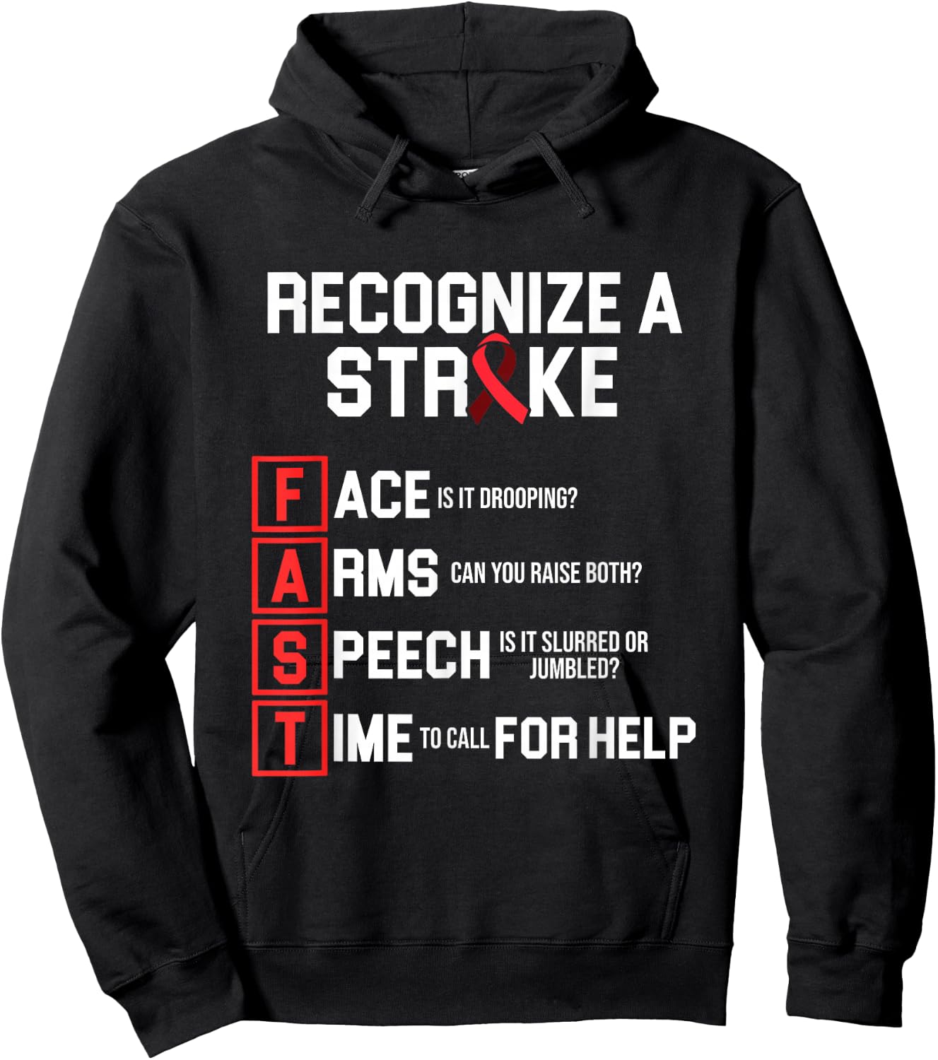 Stroke Awareness Survivor Fast Strong Warrior Hoodie - Hoodie | Black