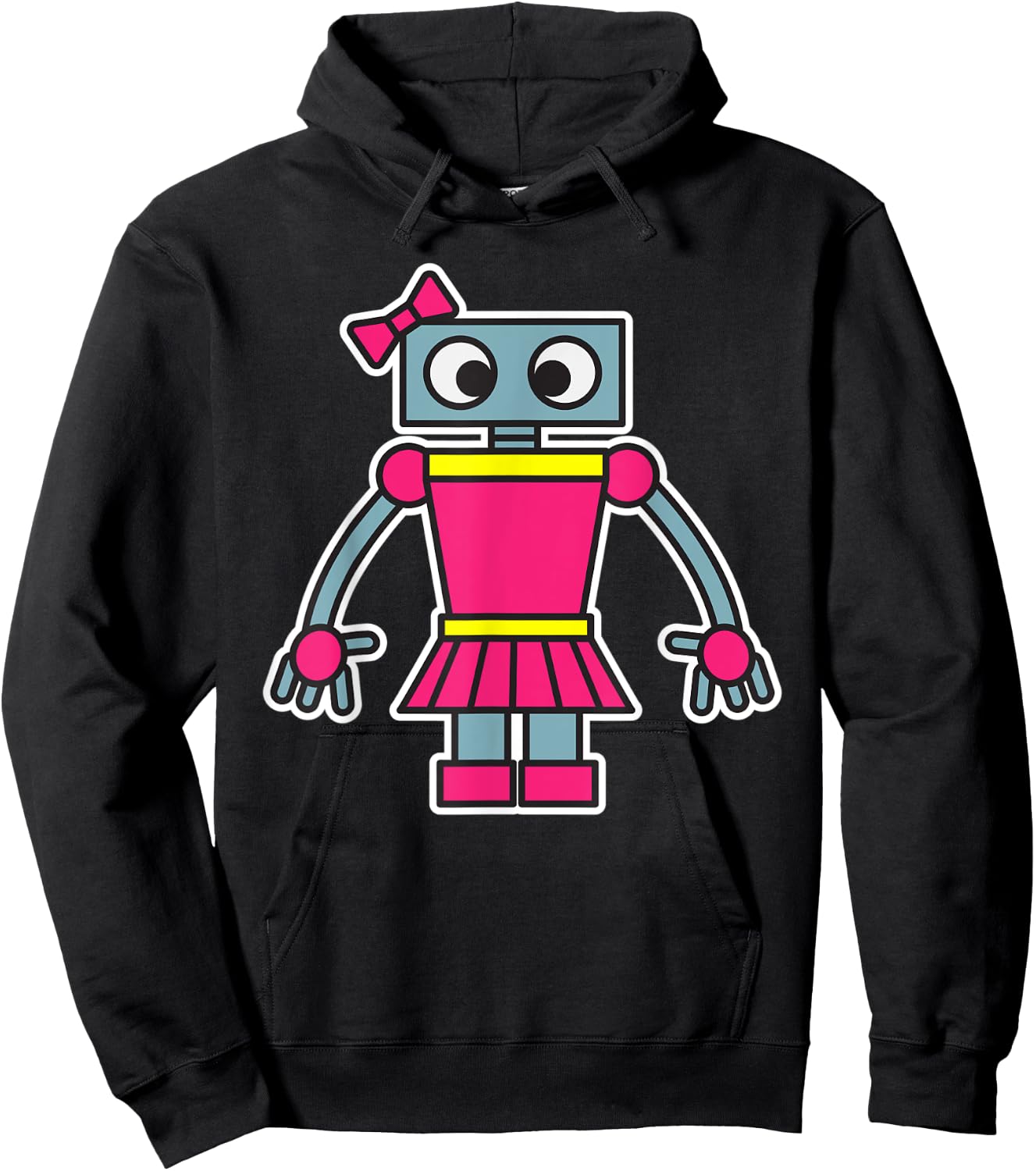 Robot Girl Fun Cute Dress Girly Robots Robotics Engineer Hoodie - Hoodie | Black