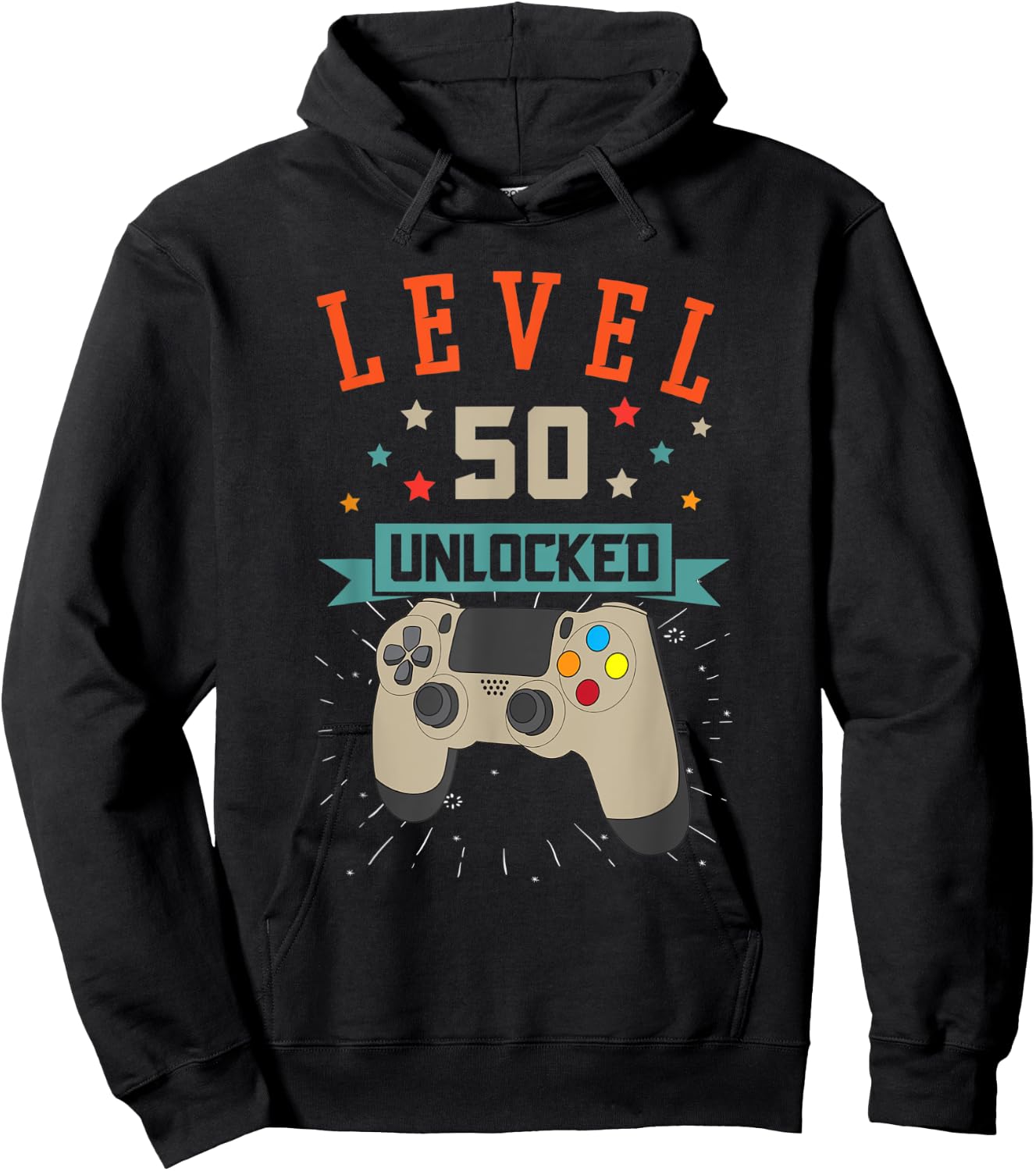 Level 50 Unlocked Gamer 50th Years Old Birthday Hoodie - Hoodie | Black