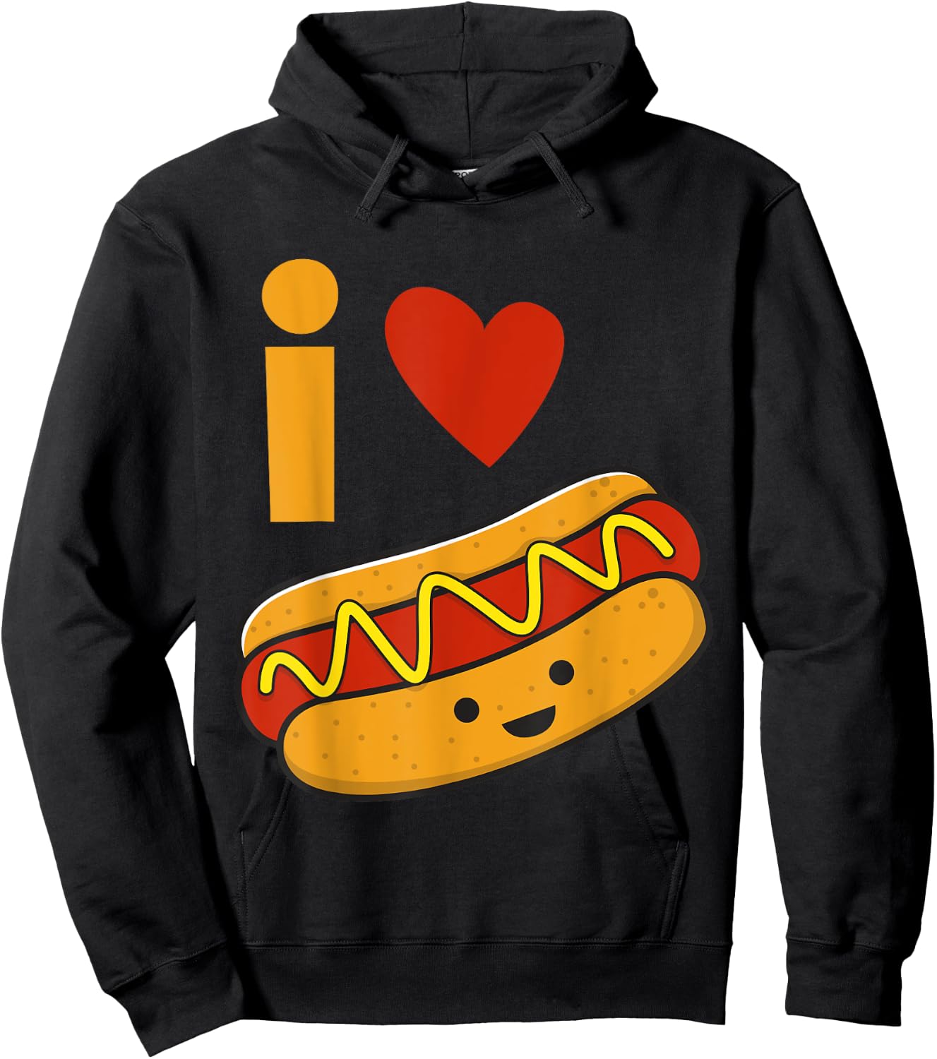I Love Hot Dog Shirt Women Girls Kids Hoodie - Hoodie | Black